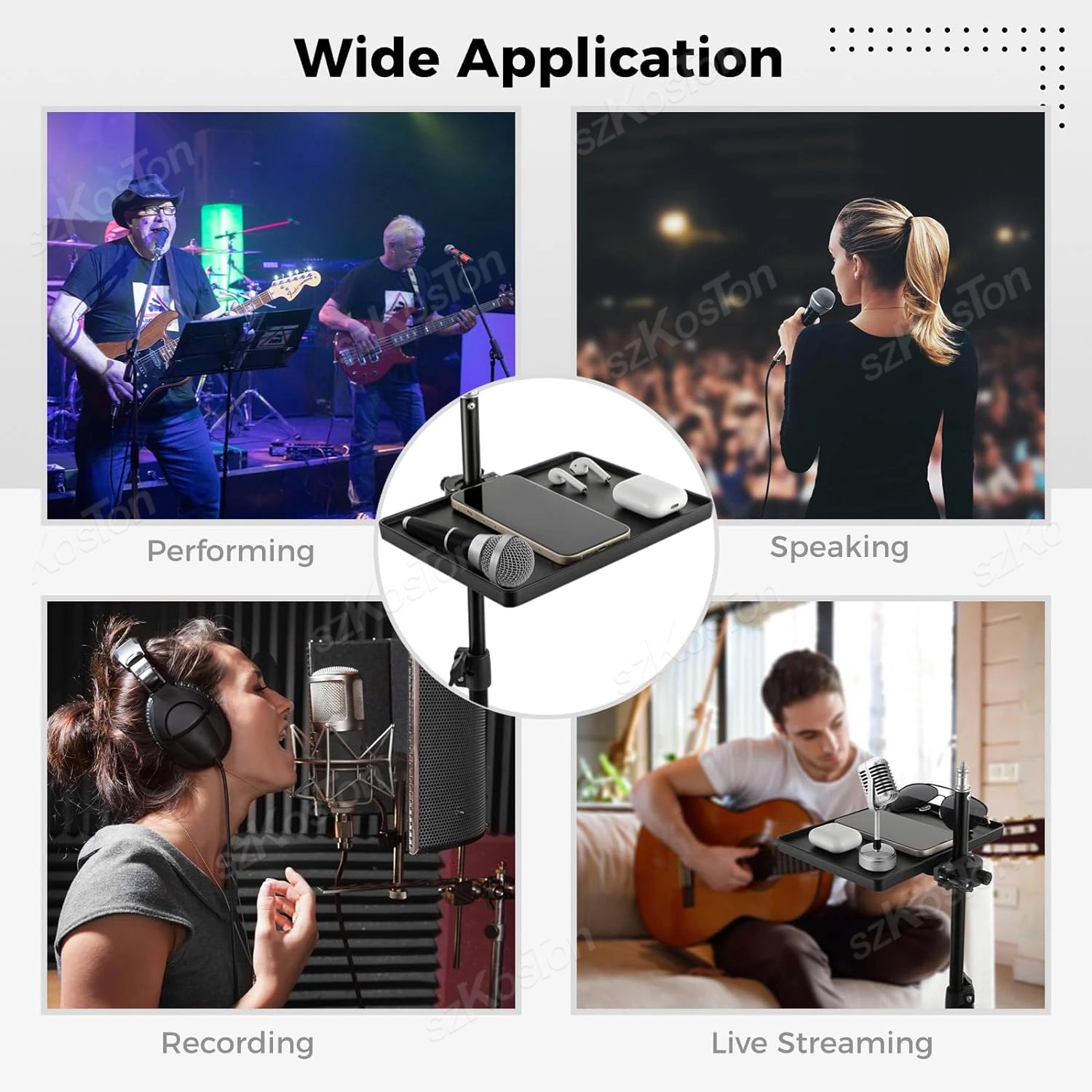 Universal Microphone Stand Tray High Quality Plastic Recording Sound Card Tray Live Streaming Music Stand Studio Mic Accessories - Wayal Store