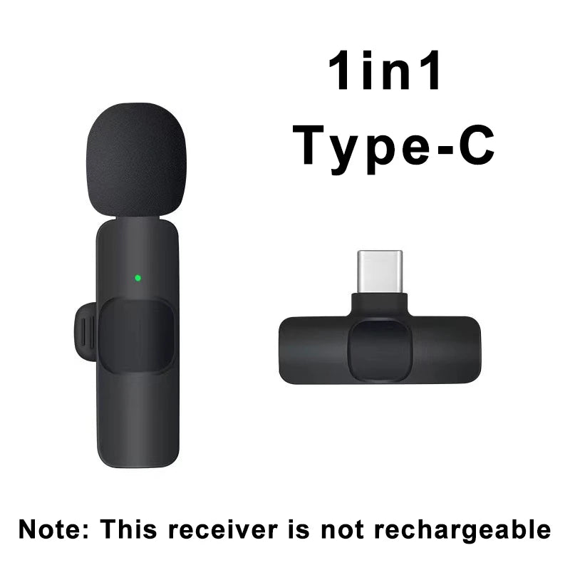 Wireless Lavalier Microphone For iPhone 15/16/17 Series Android Devices Noise Cancelling Mini Lapel Microphone for Vlogging Mic - Wayal Store