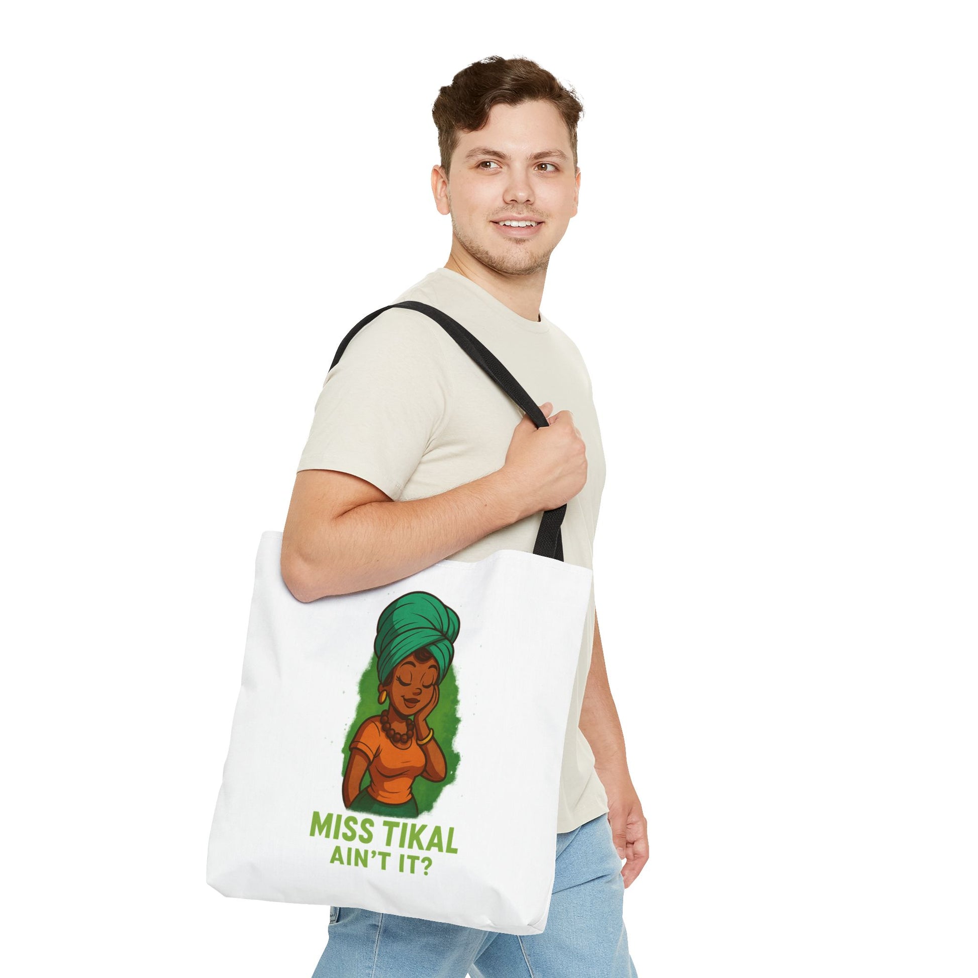 Miss Tikal Ain't It? Tote Bag - Stylish, Fun, Everyday Carryall, Perfect for Gifts, Eco-Friendly Shopping, Casual Days, Travel Buddy - Wayal Store