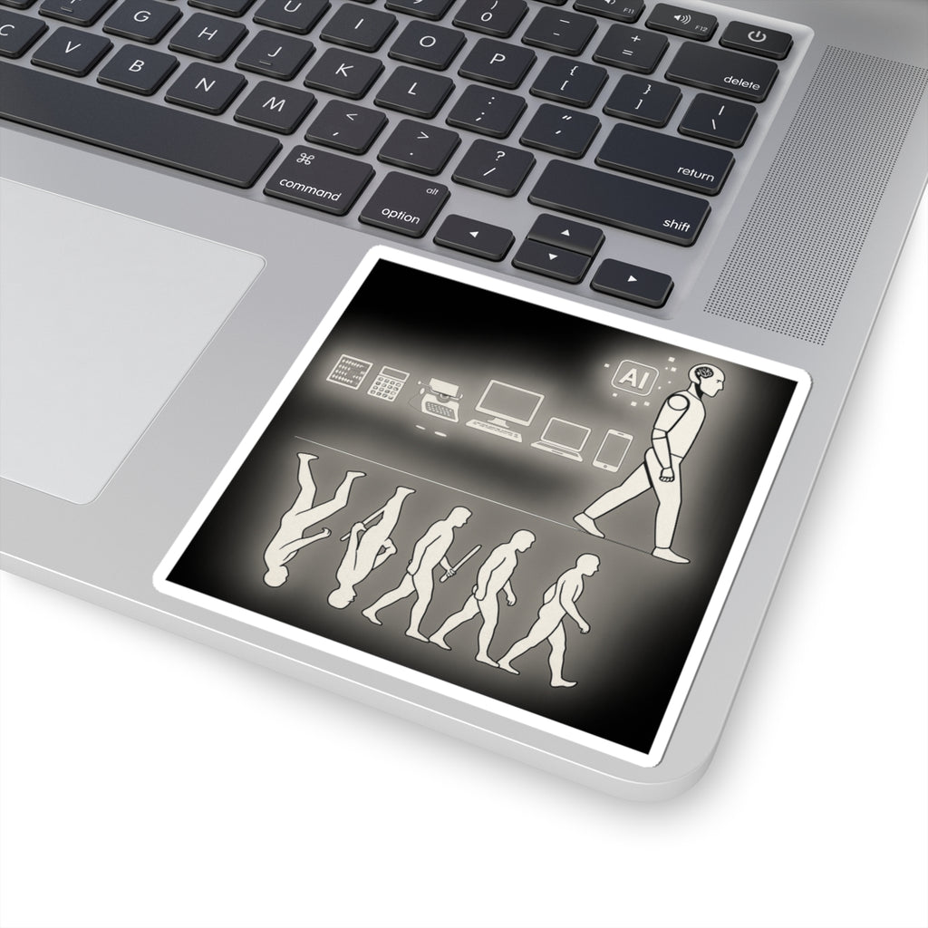 AI Evolution Kiss-Cut Stickers | Tech Lovers, Laptop Decor, Modern Art, Gift for Geeks, Futuristic Vibe - Wayal Store