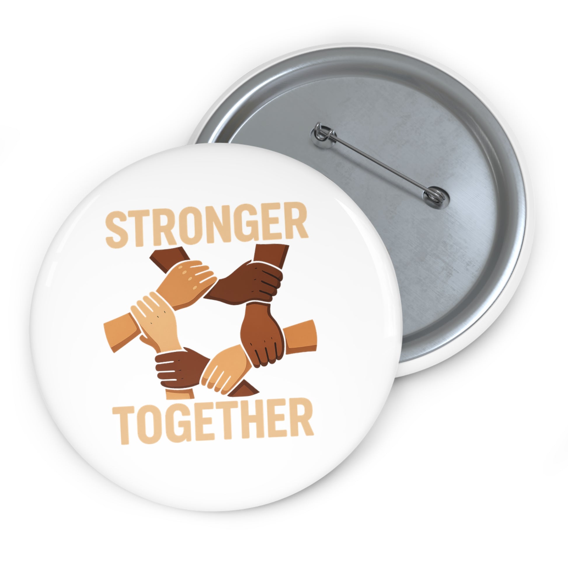 Custom Pin Buttons: Stronger Together - Empowerment Buttons, Advocacy Gifts, Friendship Badges, Community Pride, Social Justice - Wayal Store