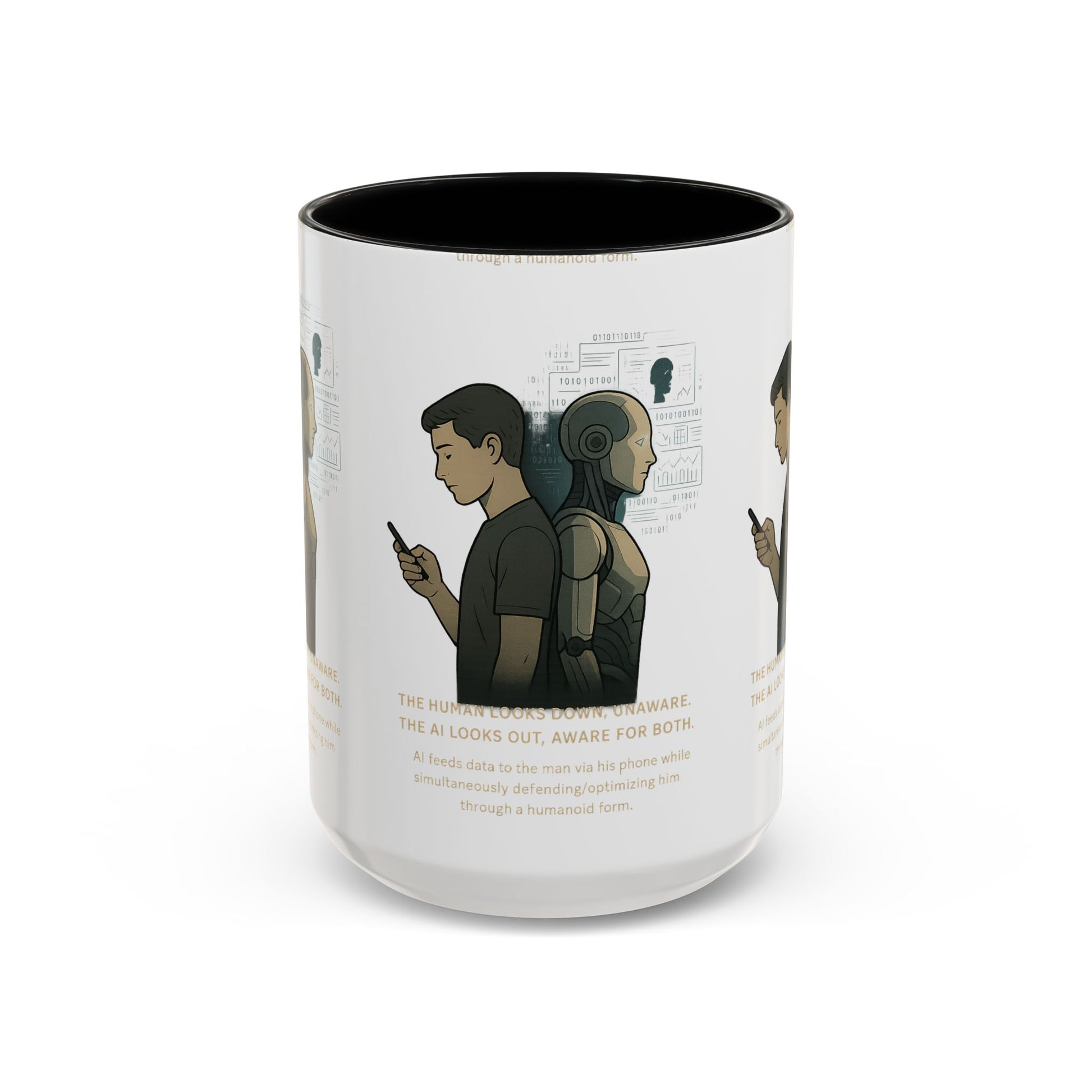 AI Awareness Accent Coffee Mug, Gift for Tech Lovers, Robotics Theme Mug, Futuristic Coffee Cup, Geeky Mug Idea - Wayal Store