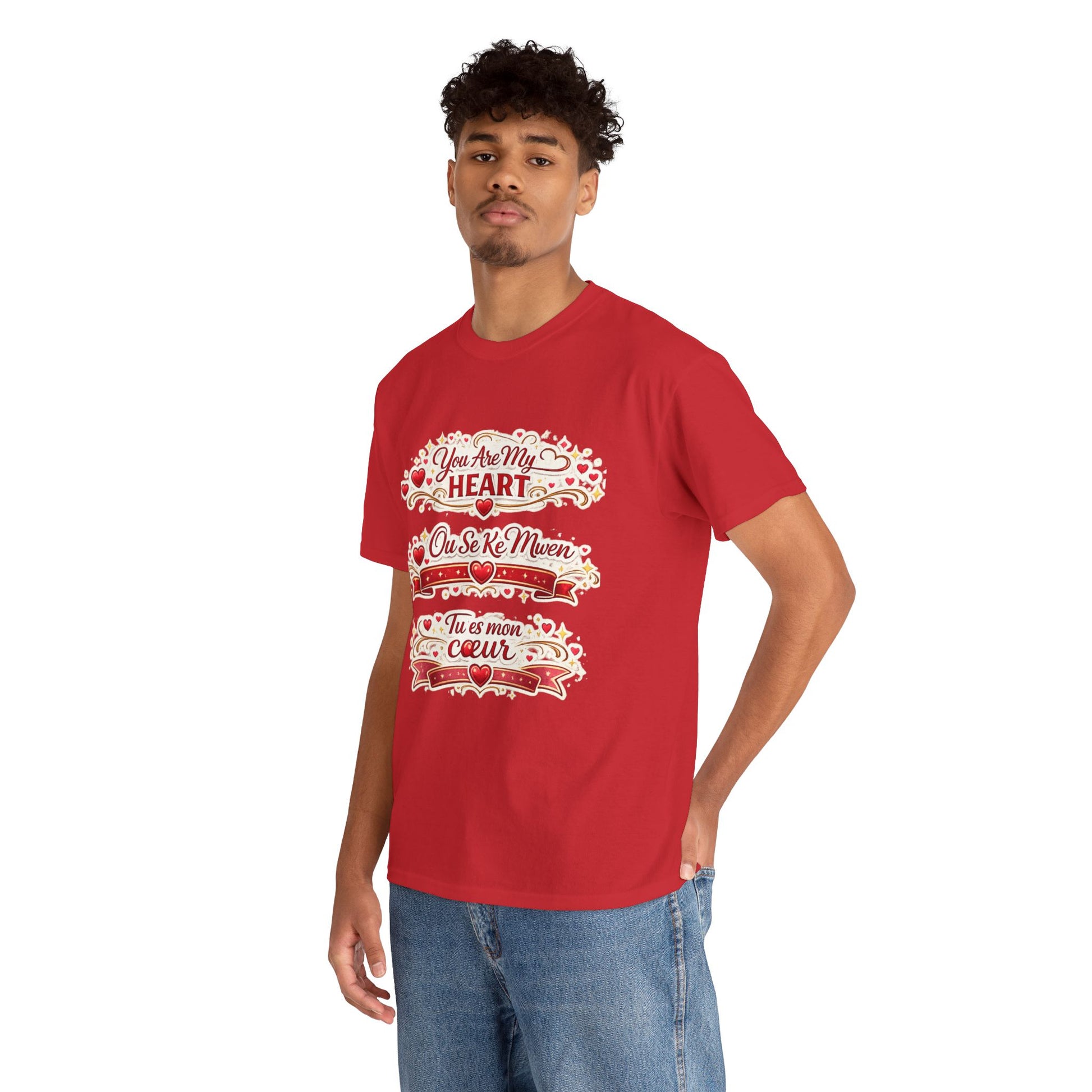 Heart Love Tee — "You Are My Heart / Tu es mon coeur" Romantic Valentine T-Shirt - Wayal Store