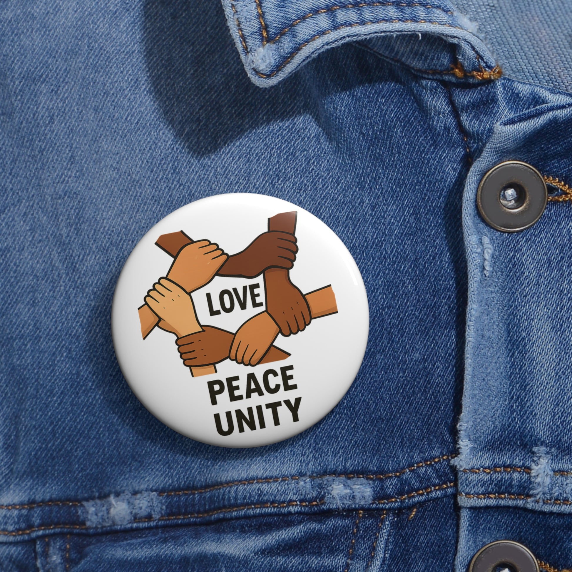 Custom Pin Buttons - Love, Peace, Unity Badges, Handcrafted Accessories for Celebrations, Gifts, and Movements - Wayal Store