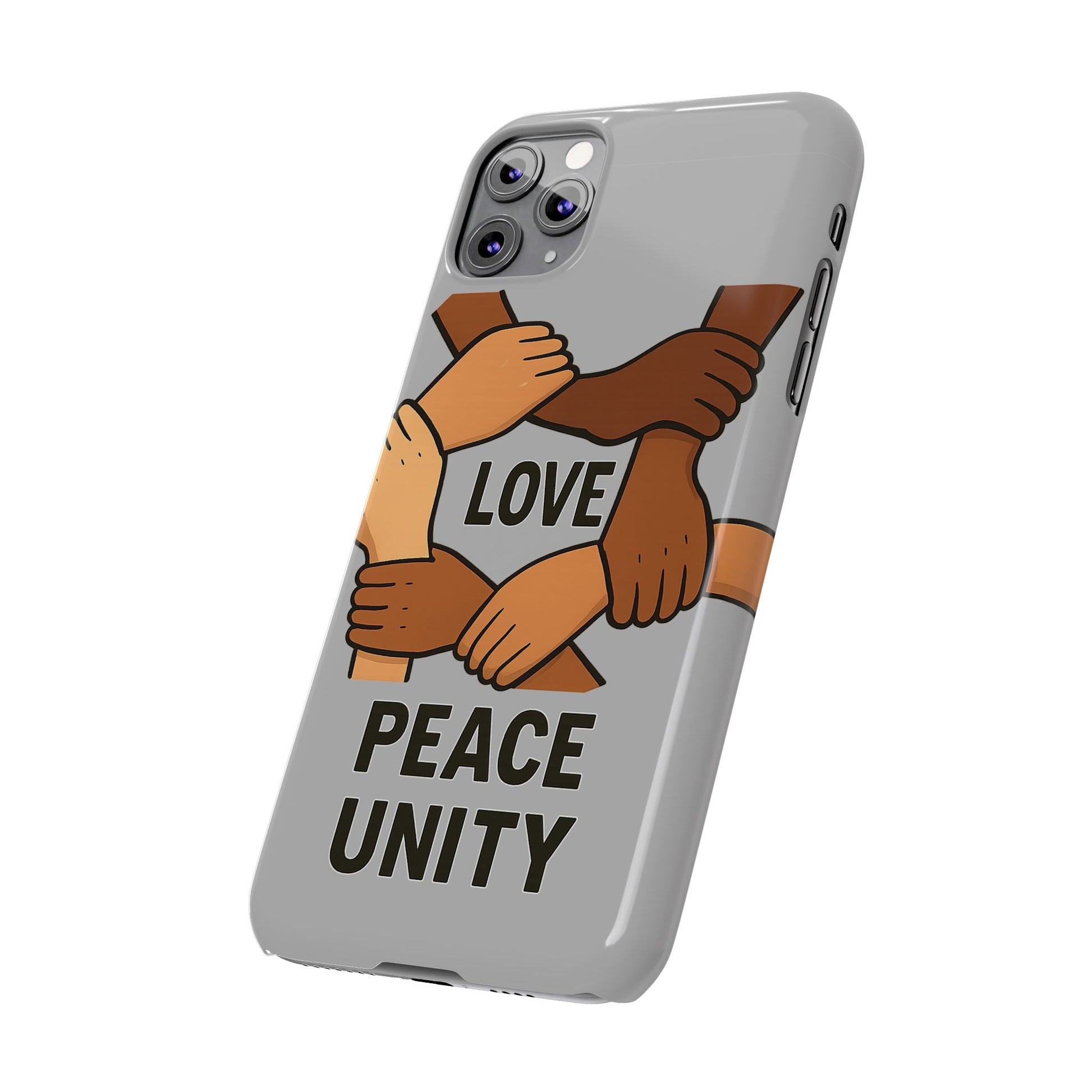 Unity Theme Slim Phone Cases - Love Peace Unity, Gift for Activists, Phone Accessories for Peace Lovers, Unique Phone Covers - Wayal Store