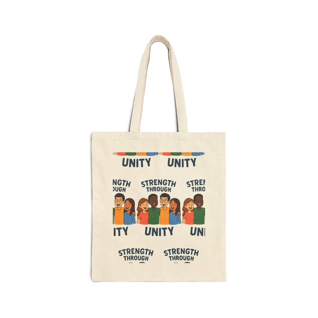 Empowering Unity Cotton Canvas Tote Bag | Strength Through Unity, Eco-Friendly Tote, Inspirational Bag, Gift for Women, Everyday Use - Wayal Store