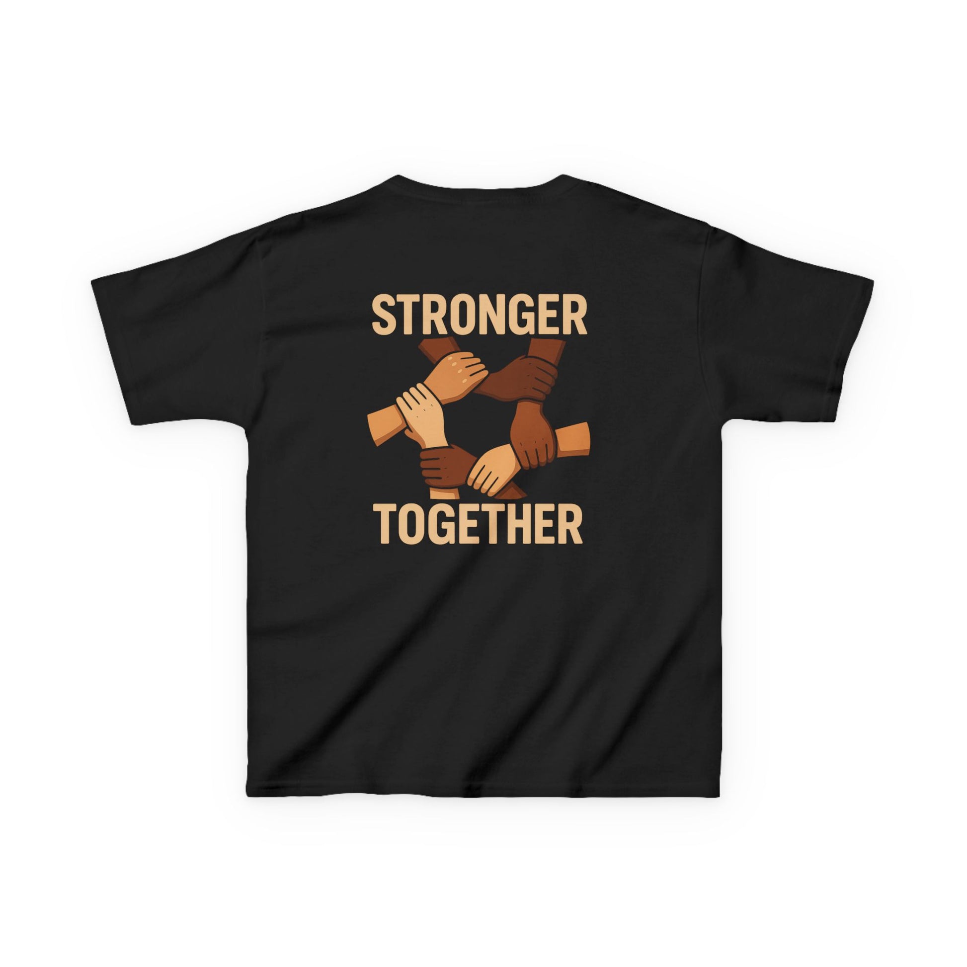 Kids T-Shirt Back | Stronger Together | Diversity, Unity, Friendship, Empowerment, Team Spirit - Wayal Store