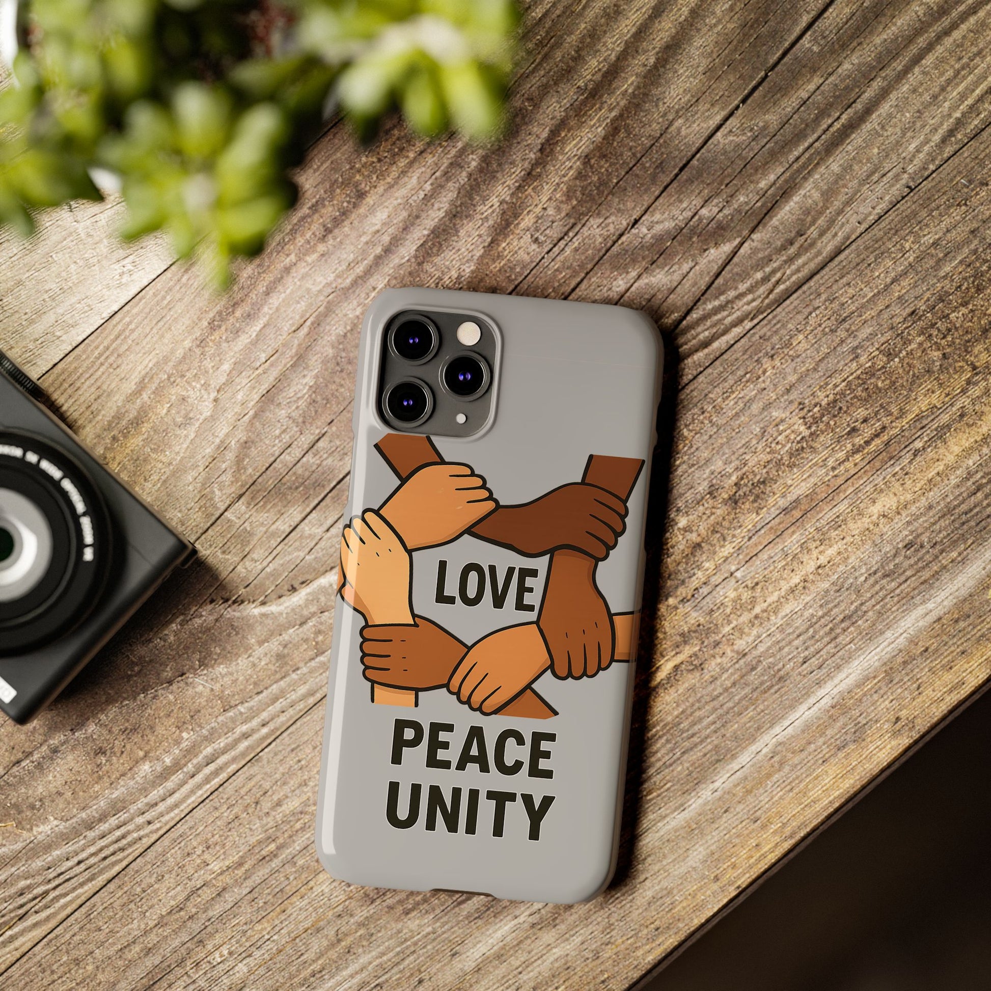 Unity Theme Slim Phone Cases - Love Peace Unity, Gift for Activists, Phone Accessories for Peace Lovers, Unique Phone Covers - Wayal Store