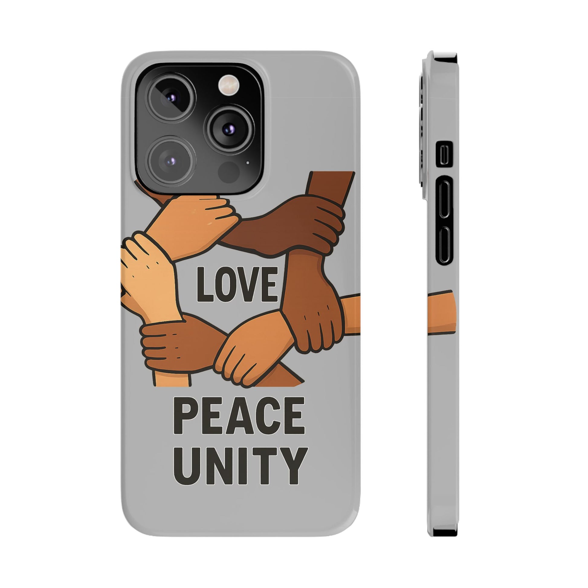 Unity Theme Slim Phone Cases - Love Peace Unity, Gift for Activists, Phone Accessories for Peace Lovers, Unique Phone Covers - Wayal Store