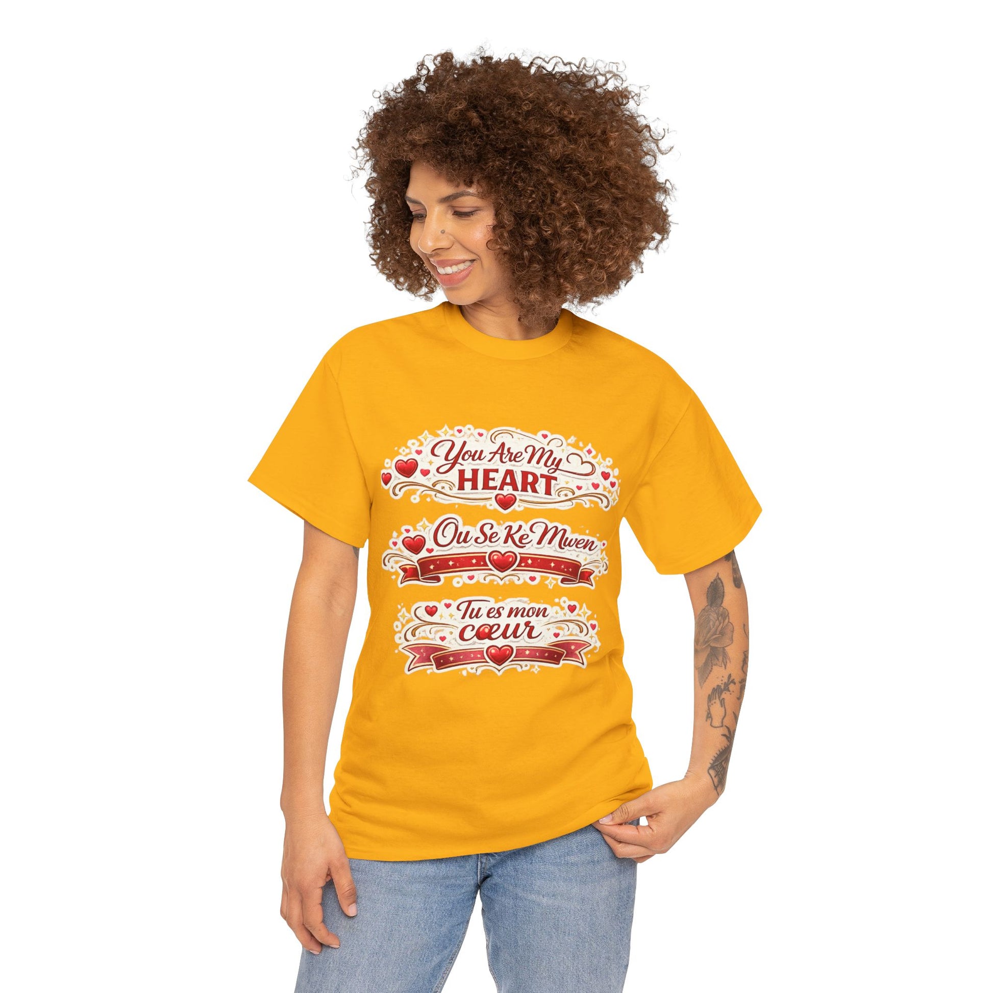 Heart Love Tee — "You Are My Heart / Tu es mon coeur" Romantic Valentine T-Shirt - Wayal Store