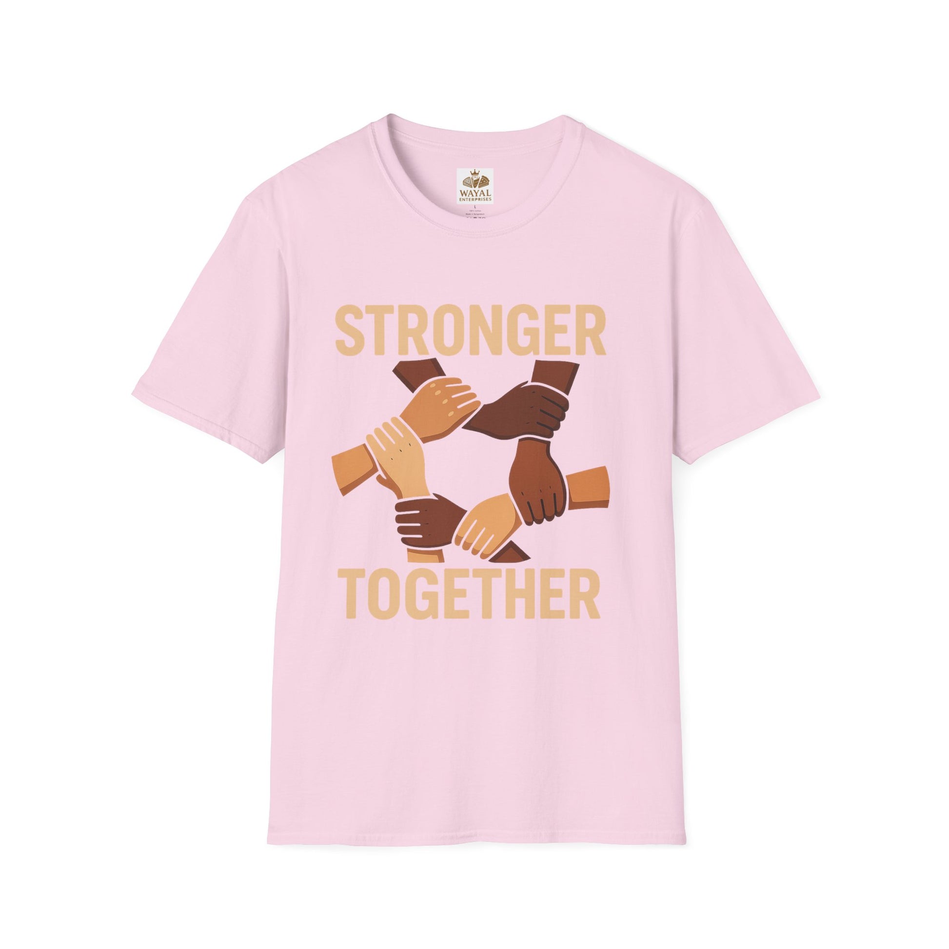 Unity T-Shirt Front: Stronger Together, Equality Shirt, Gift for Activists, Social Justice Tee, Community Engagement Wear, Inspirational Apparel - Wayal Store