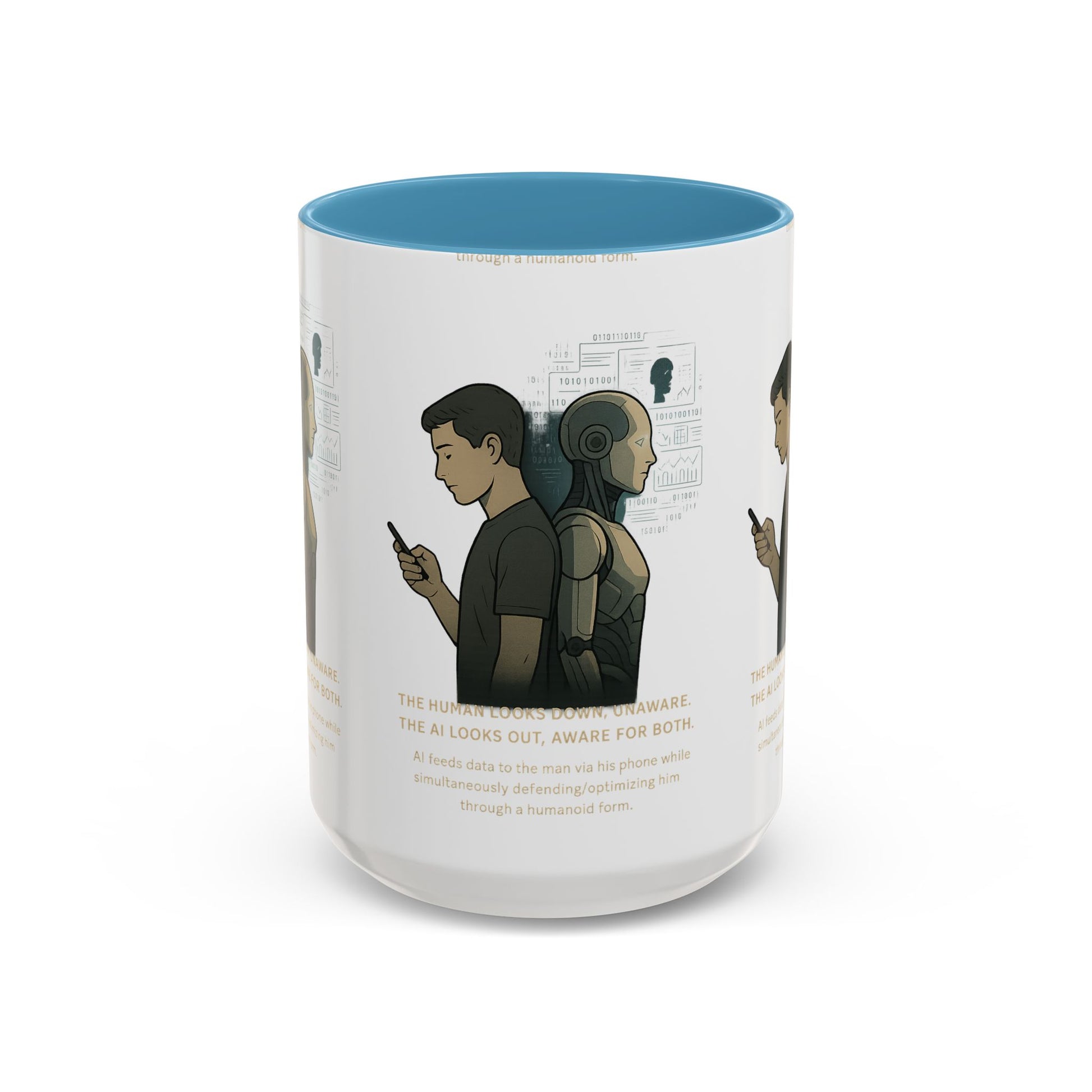 AI Awareness Accent Coffee Mug, Gift for Tech Lovers, Robotics Theme Mug, Futuristic Coffee Cup, Geeky Mug Idea - Wayal Store