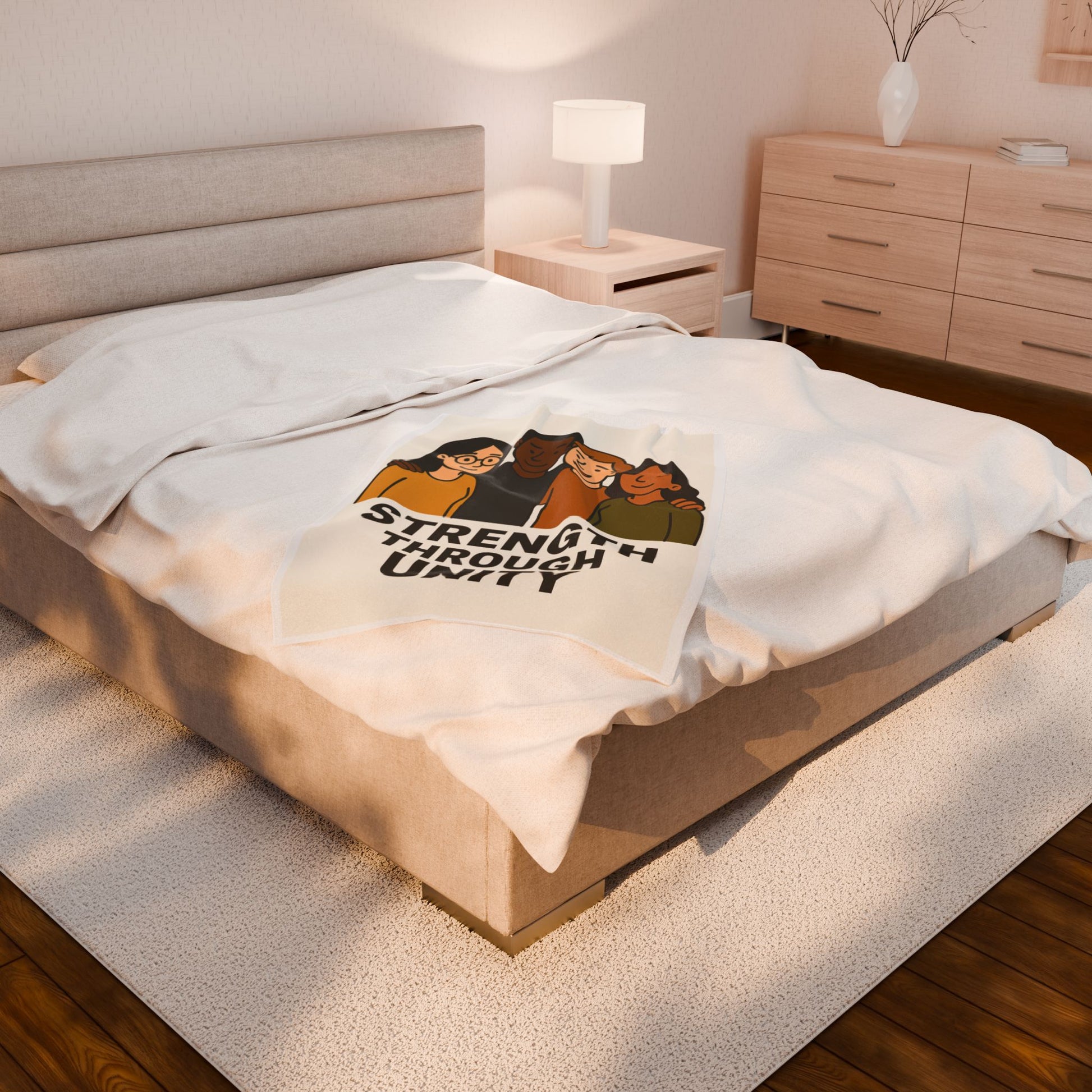 Unity Themed Velveteen Plush Blanket - Cozy Home Decor, Gift for Friends, Affirmation Blanket, Warmth & Togetherness, Inspirational - Wayal Store