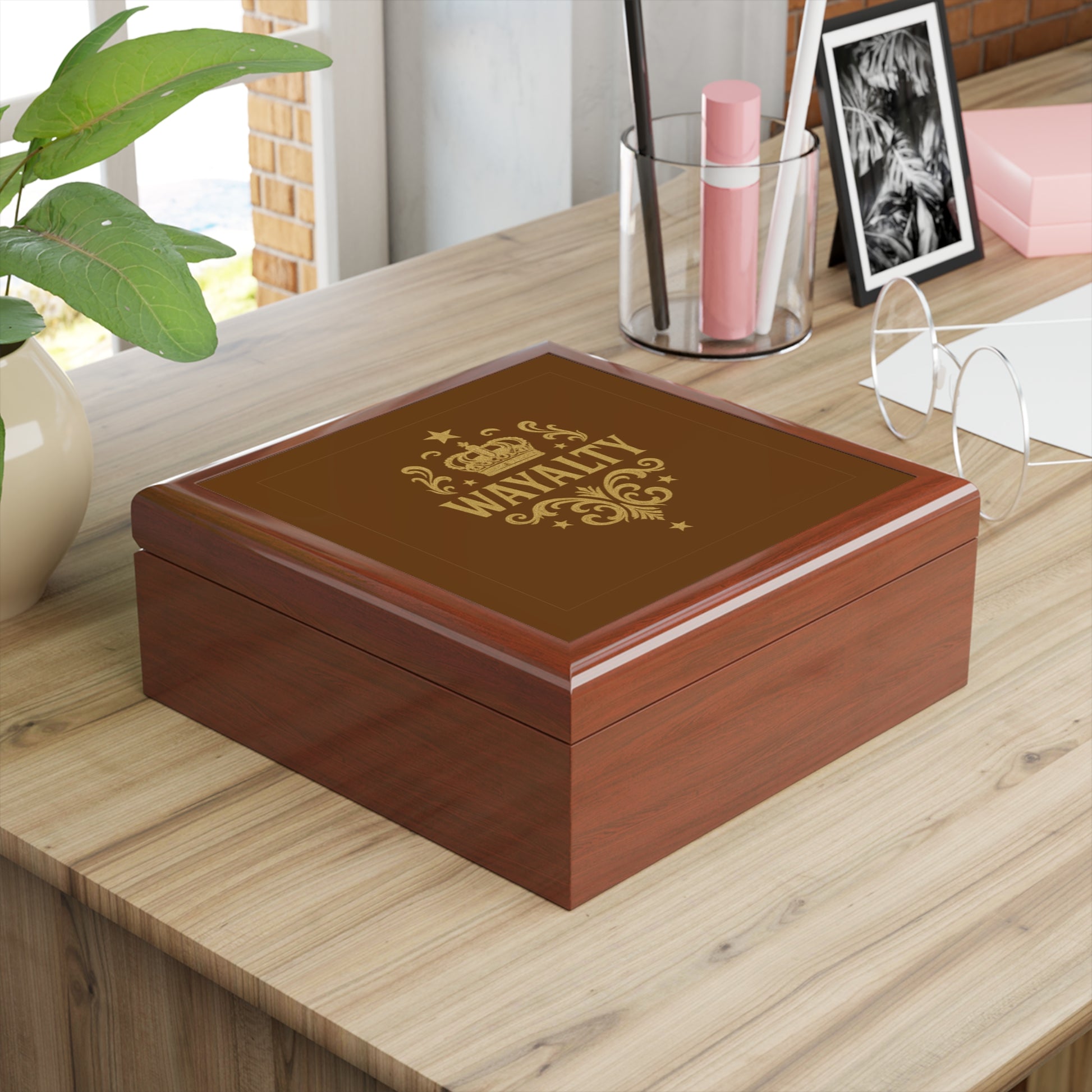 Elegant Black Jewelry Box with Gold 'Wayalty' Design, Luxurious Gift for Her, Keepsake Organizer, Bridal Shower Gift, Birthday Gift - Wayal Store