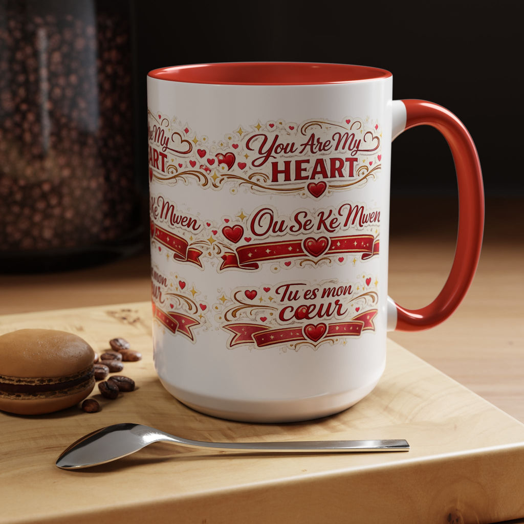 You Are My Heart Accent Coffee Mug – Multilingual Love Gift (11/15oz) - Wayal Store