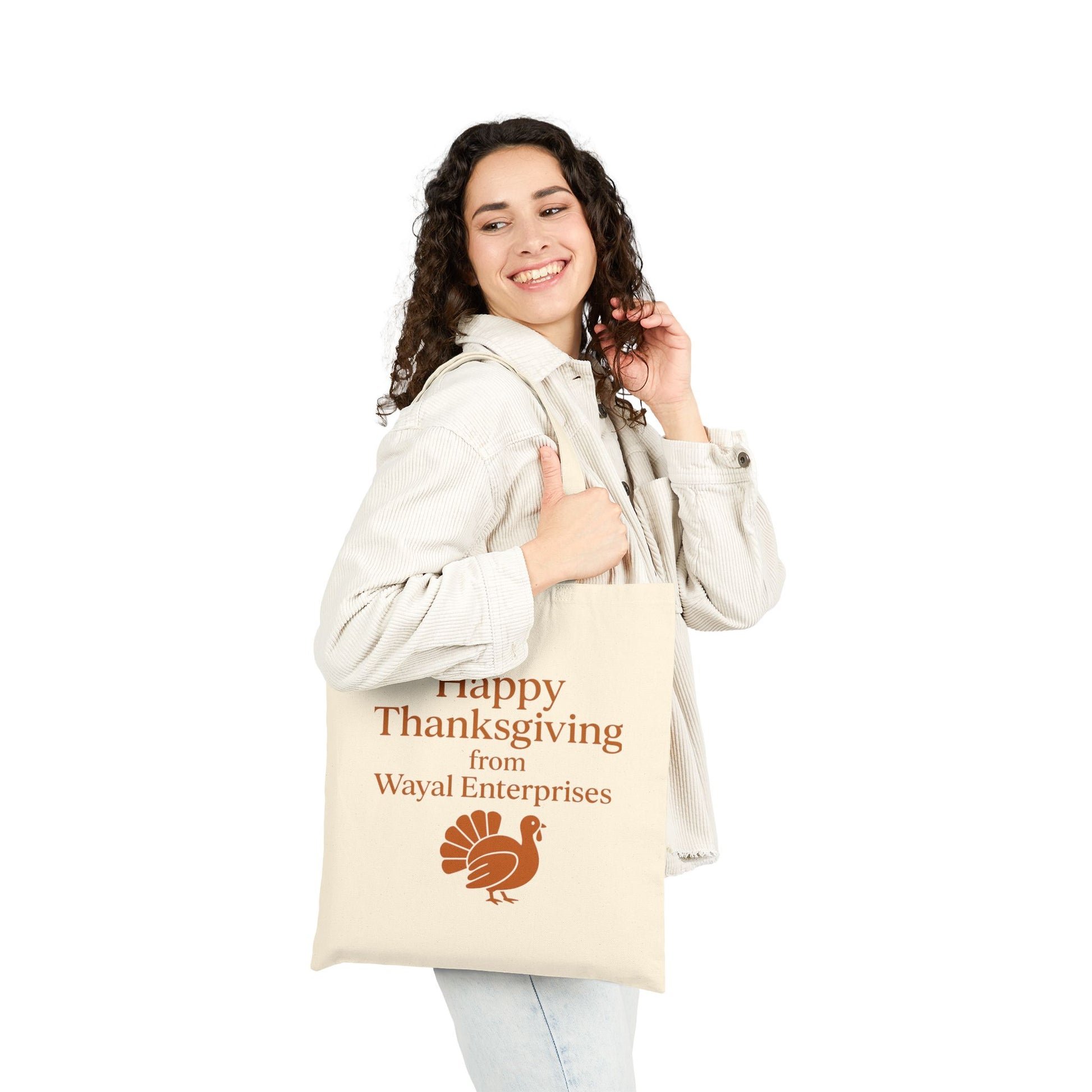Thanksgiving Tote Bag - Grateful Hearts & Happy Thanksgiving Design
