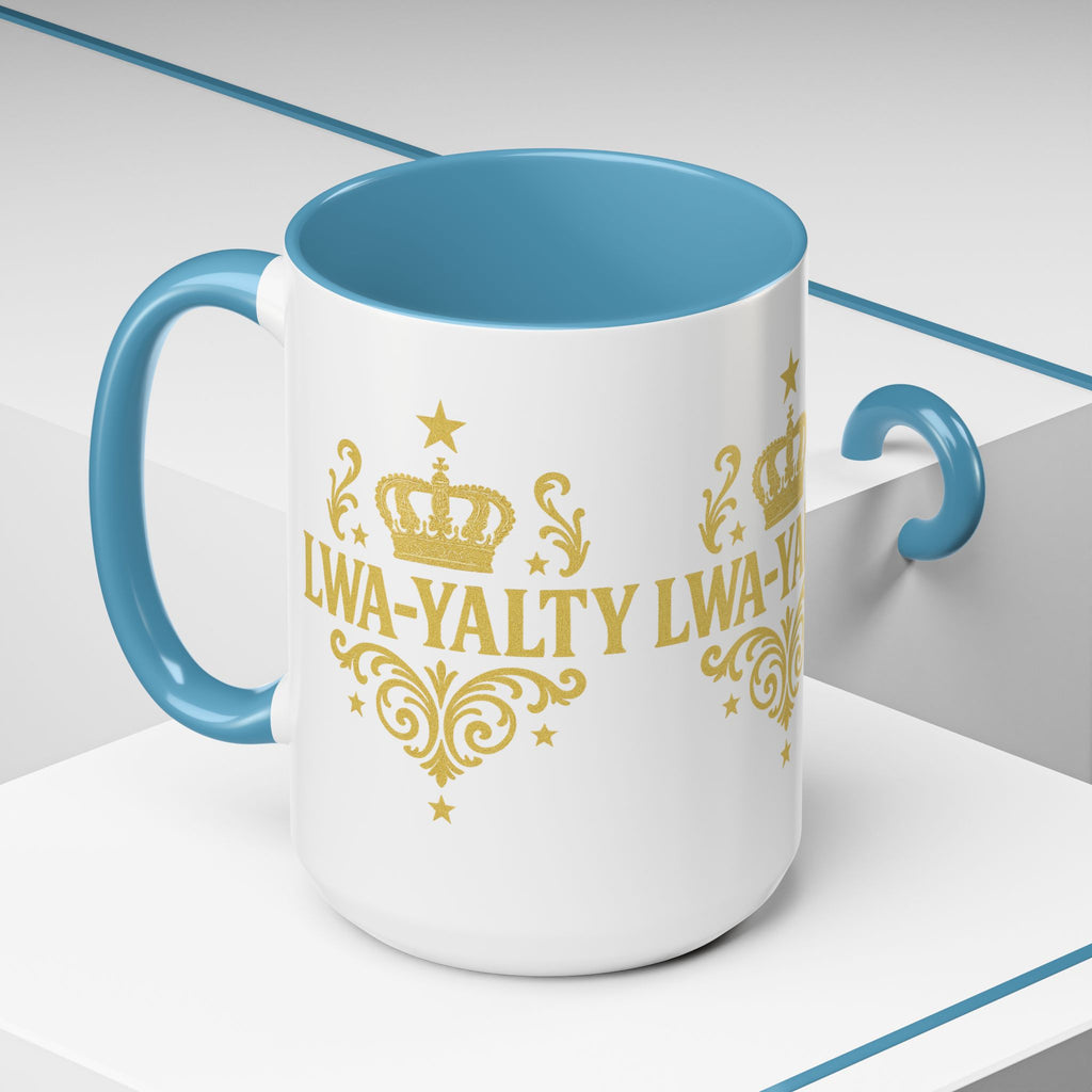 Regal Crown Accent Coffee Mug - Royalty Lwa-Yalty, Unique Gift for Coffee Lovers, Home Decor, Birthday, Celebration - Wayal Store