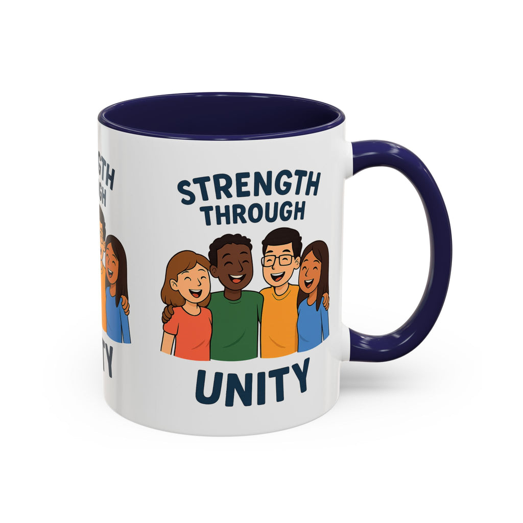 Unity-Themed Accent Coffee Mug, Inspirational Gift, Team Spirit Mug, Friendship Celebration Cup, Multicultural Unity Design - Wayal Store