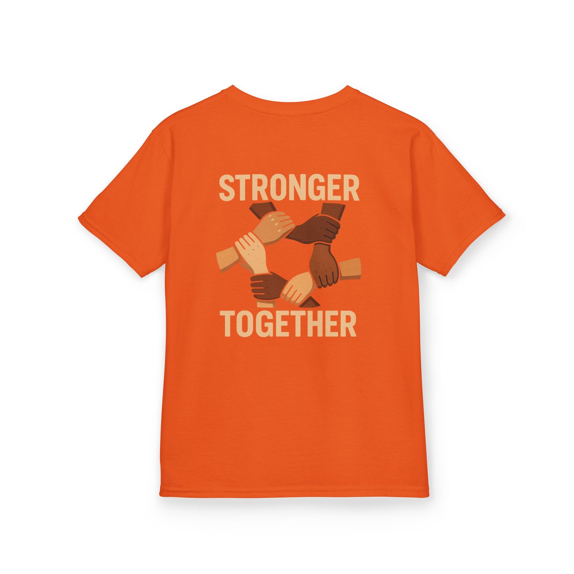 Kids T-Shirt Back | Stronger Together | Diversity, Unity, Friendship, Empowerment, Team Spirit - Wayal Store