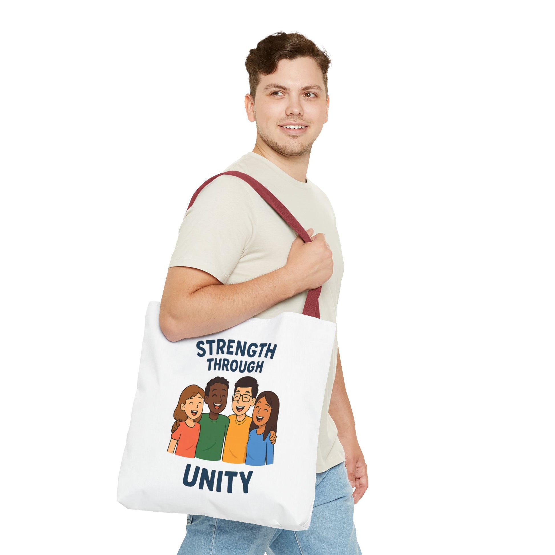 Unity Tote Bag | Strength Through Unity | Eco-Friendly Tote | Gift for Friends | Motivational Carryall | Community Spirit Bag - Wayal Store