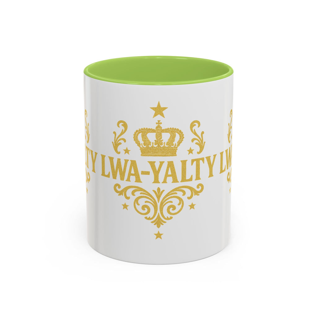 Regal Crown Accent Coffee Mug - Royalty Lwa-Yalty, Unique Gift for Coffee Lovers, Home Decor, Birthday, Celebration - Wayal Store