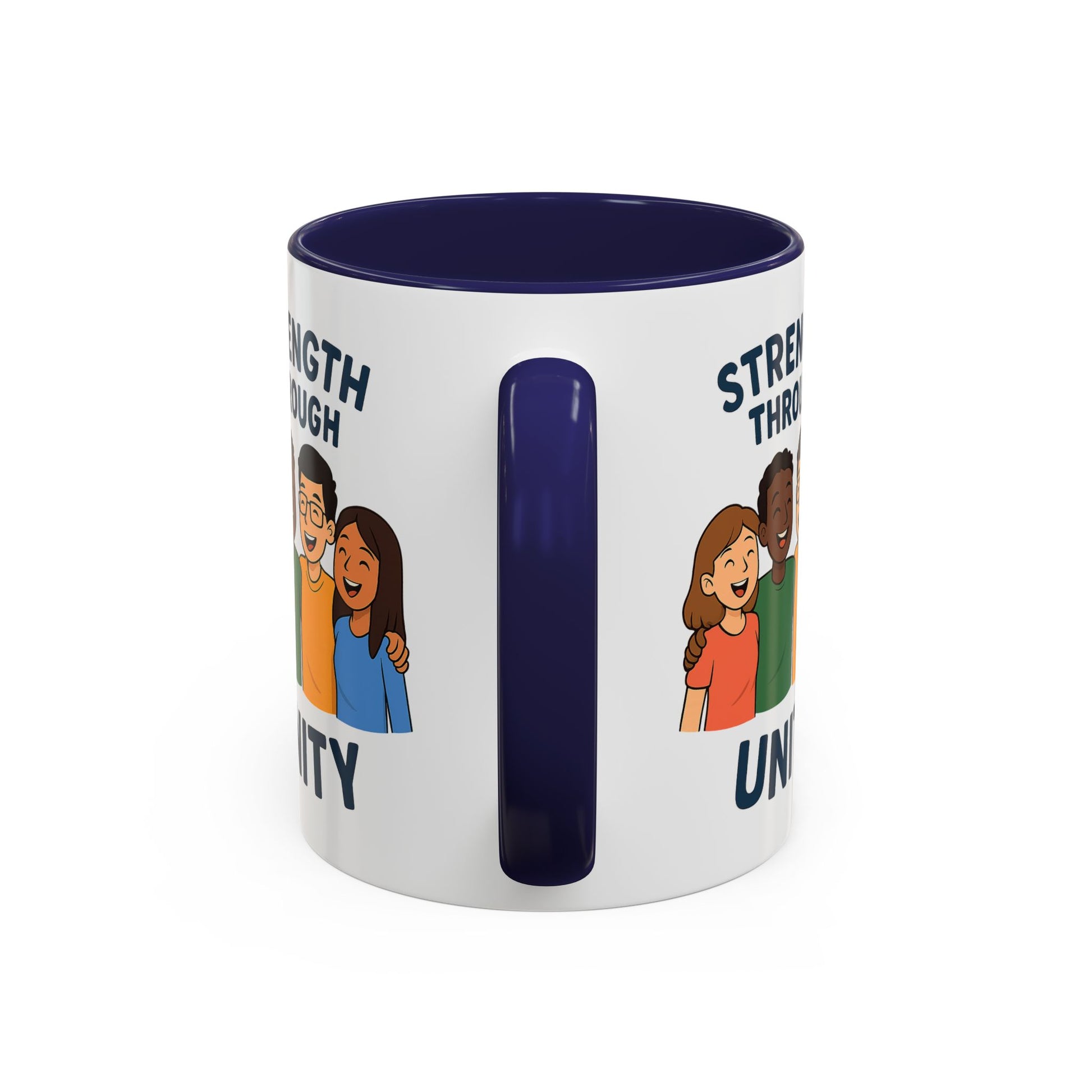 Unity-Themed Accent Coffee Mug, Inspirational Gift, Team Spirit Mug, Friendship Celebration Cup, Multicultural Unity Design - Wayal Store