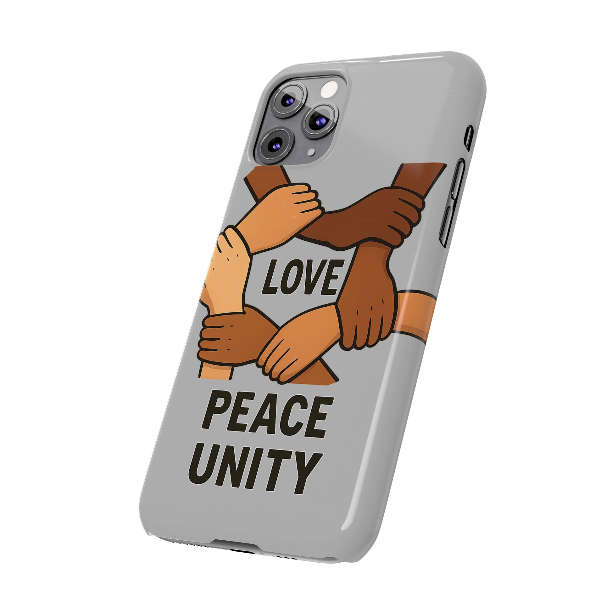 Unity Theme Slim Phone Cases - Love Peace Unity, Gift for Activists, Phone Accessories for Peace Lovers, Unique Phone Covers - Wayal Store