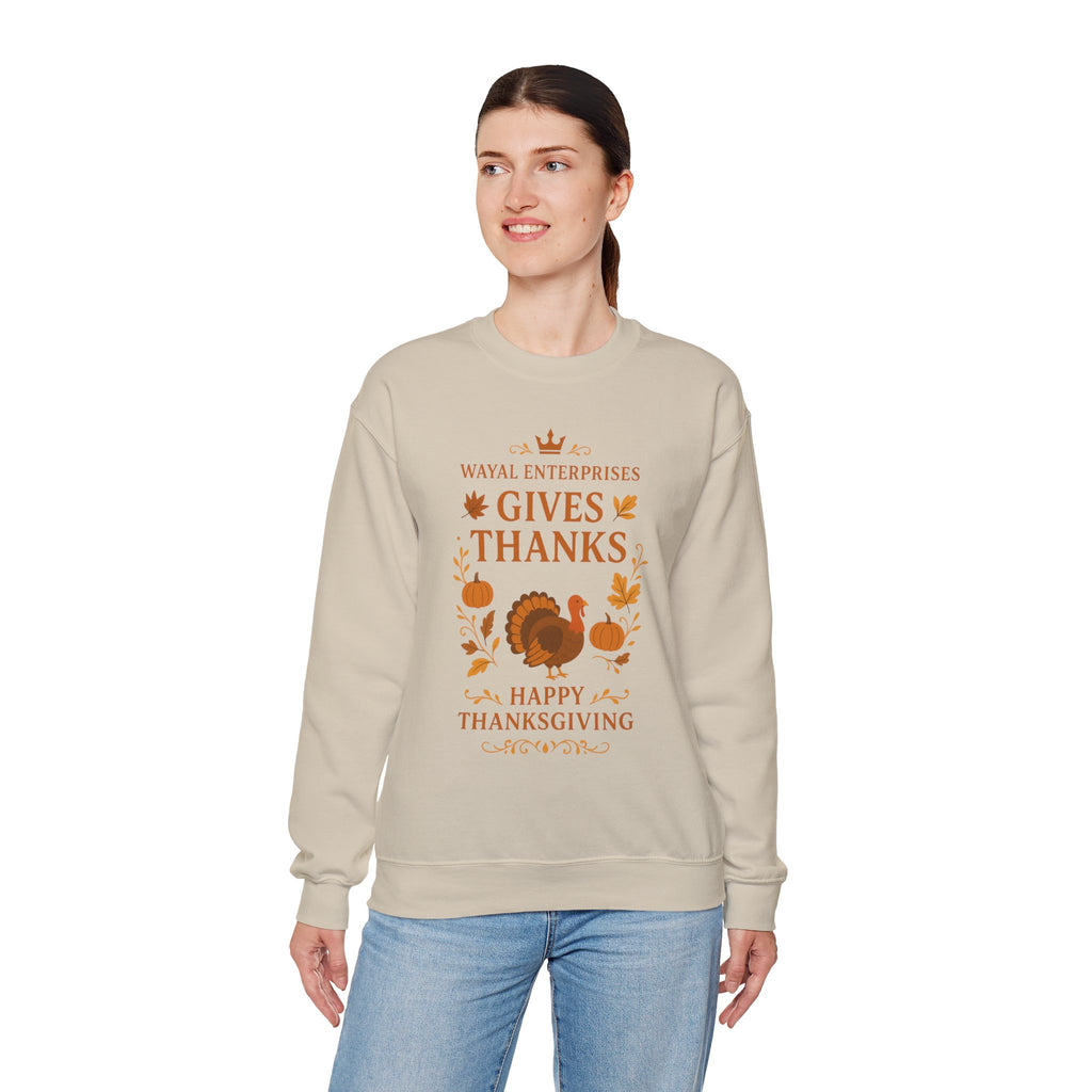 Thanksgiving Crewneck Sweatshirt - Happy Thanks Giving Design - Wayal Store
