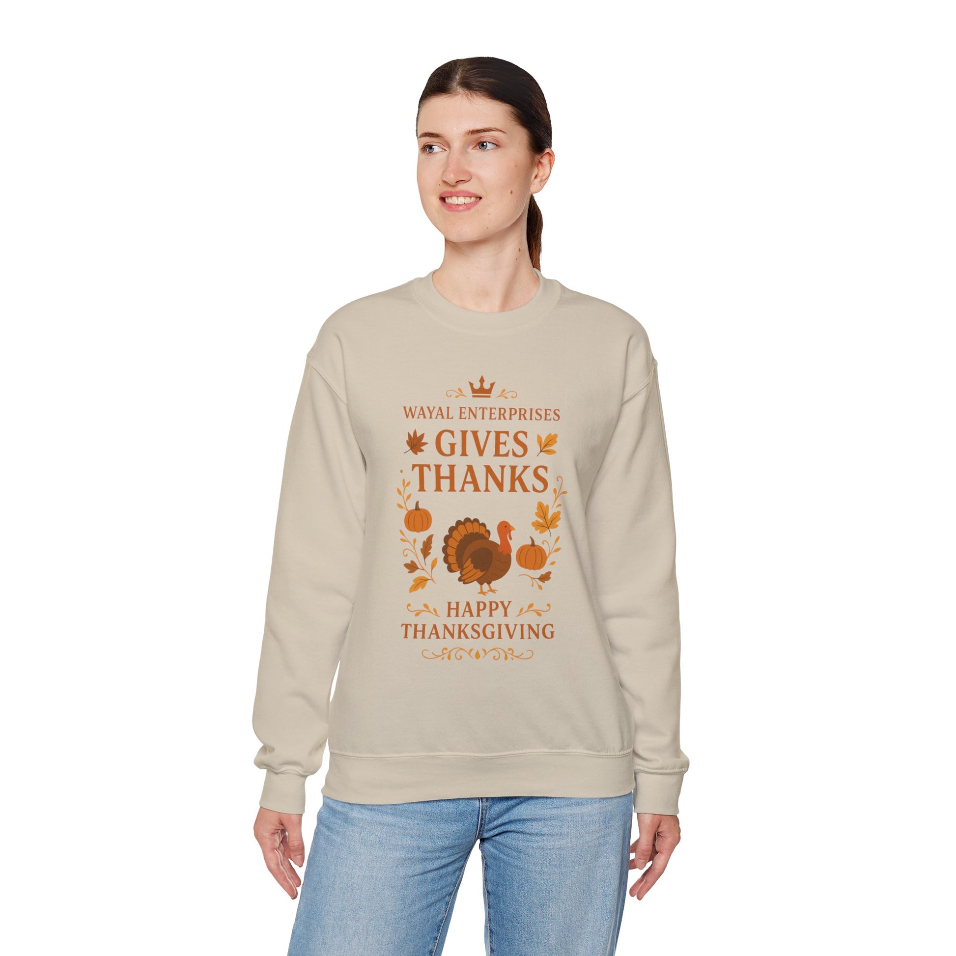 Thanksgiving Crewneck Sweatshirt - Happy Thanks Giving Design - Wayal Store