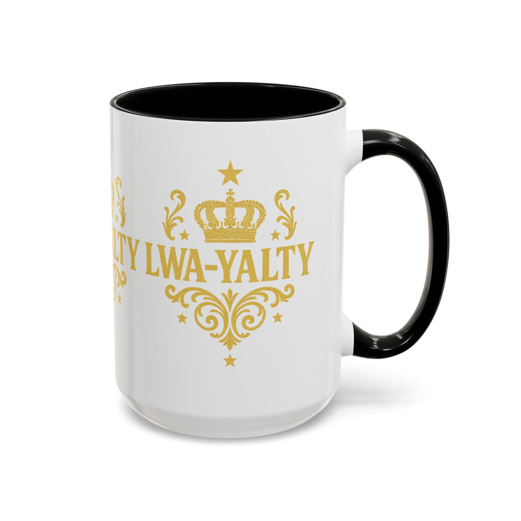 Regal Crown Accent Coffee Mug - Royalty Lwa-Yalty, Unique Gift for Coffee Lovers, Home Decor, Birthday, Celebration - Wayal Store