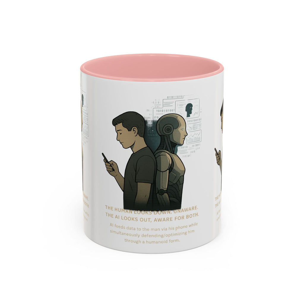 AI Awareness Accent Coffee Mug, Gift for Tech Lovers, Robotics Theme Mug, Futuristic Coffee Cup, Geeky Mug Idea - Wayal Store