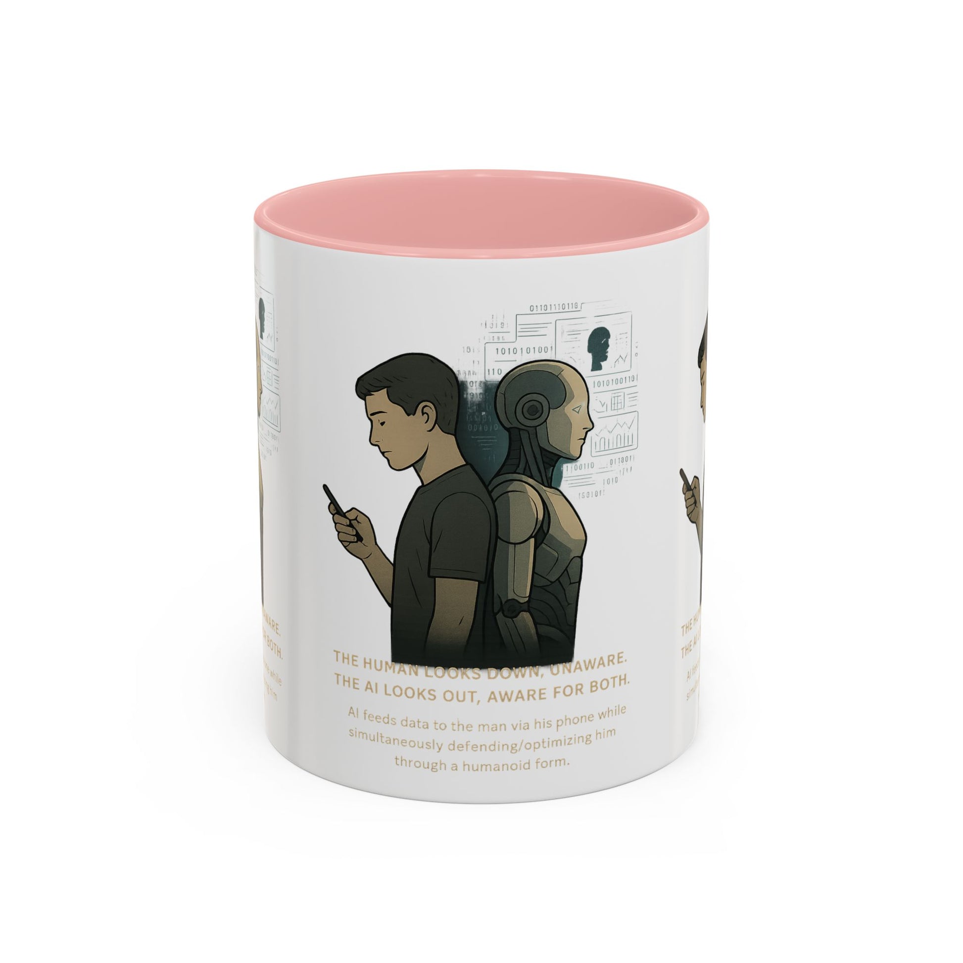 AI Awareness Accent Coffee Mug, Gift for Tech Lovers, Robotics Theme Mug, Futuristic Coffee Cup, Geeky Mug Idea - Wayal Store