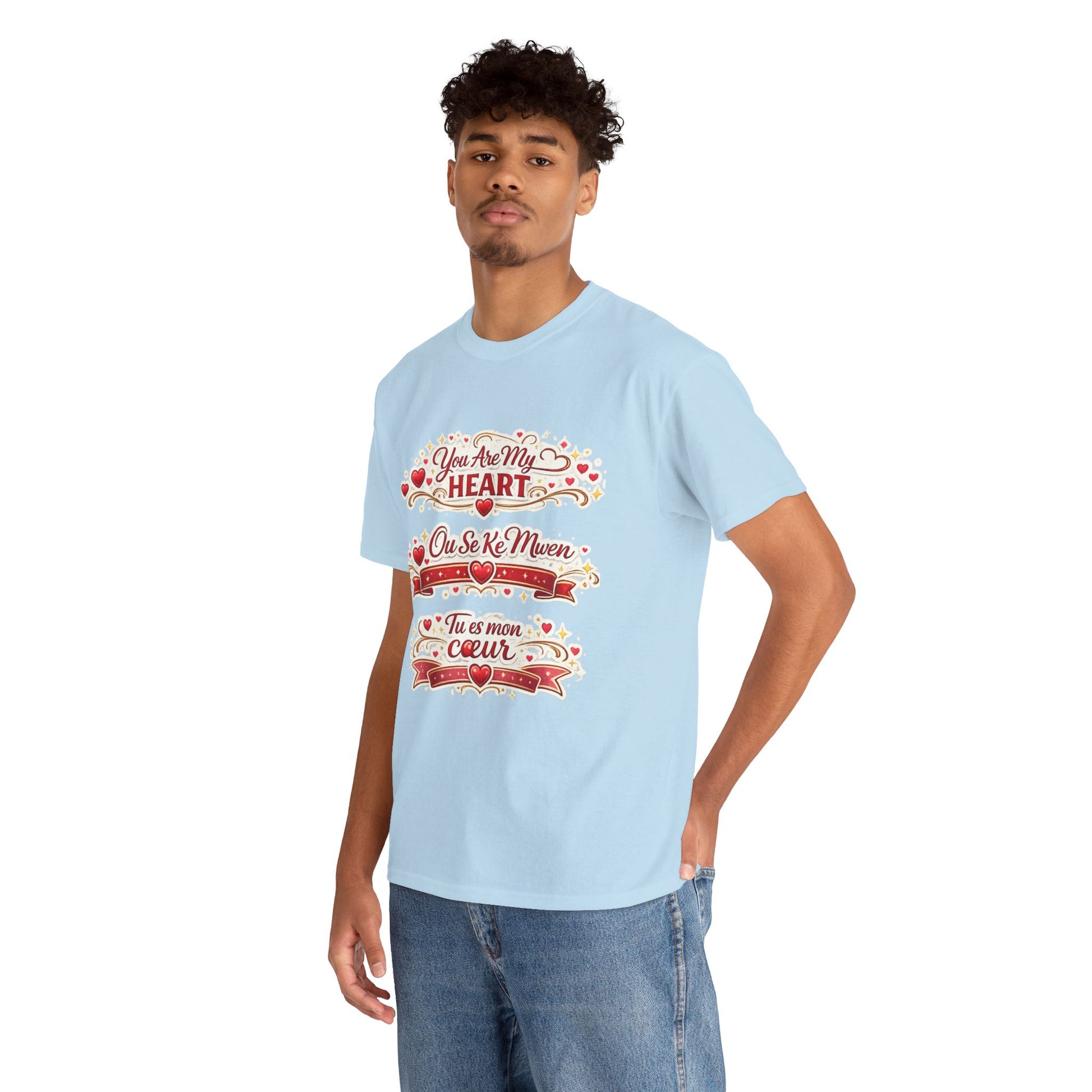 Heart Love Tee — "You Are My Heart / Tu es mon coeur" Romantic Valentine T-Shirt - Wayal Store