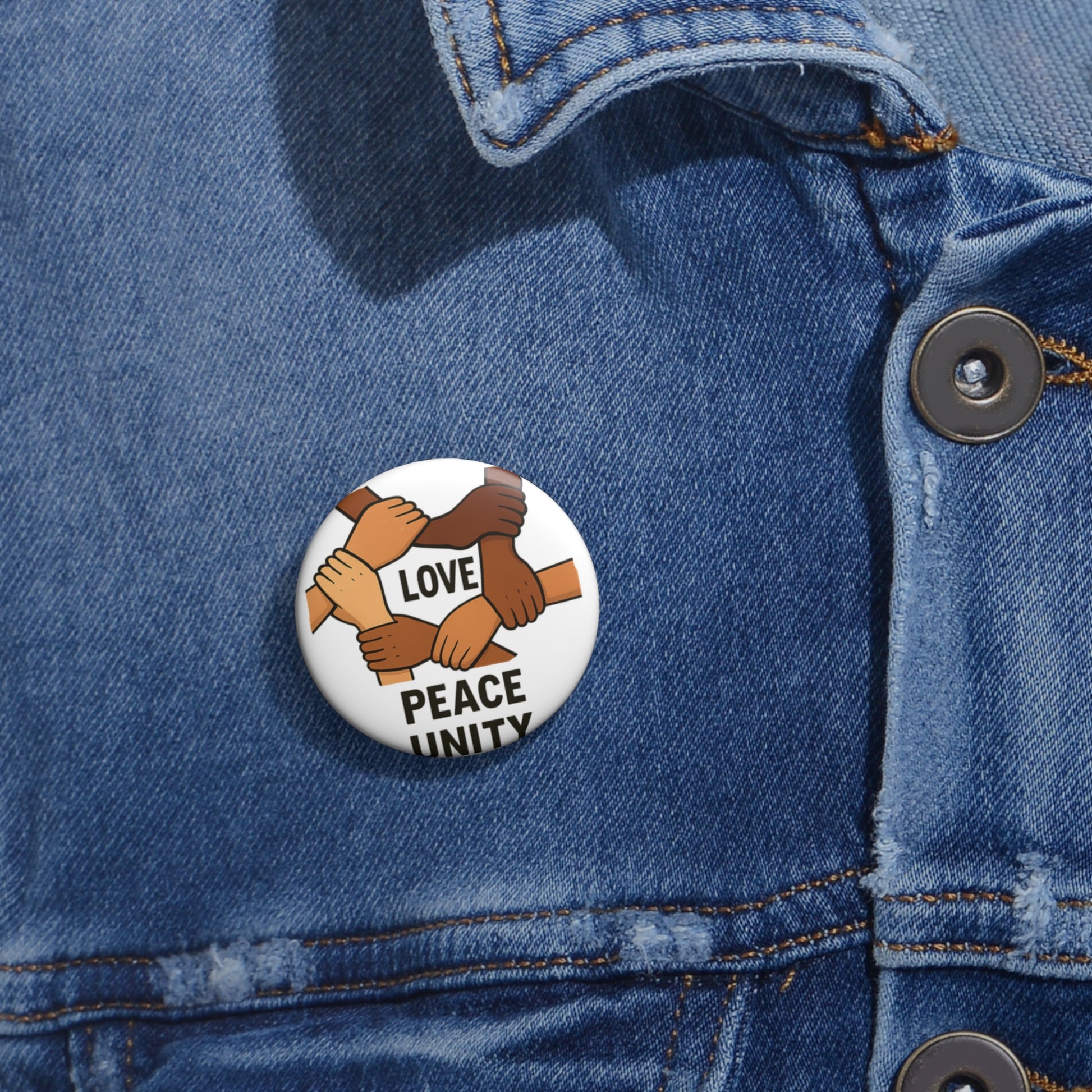 Custom Pin Buttons - Love, Peace, Unity Badges, Handcrafted Accessories for Celebrations, Gifts, and Movements - Wayal Store