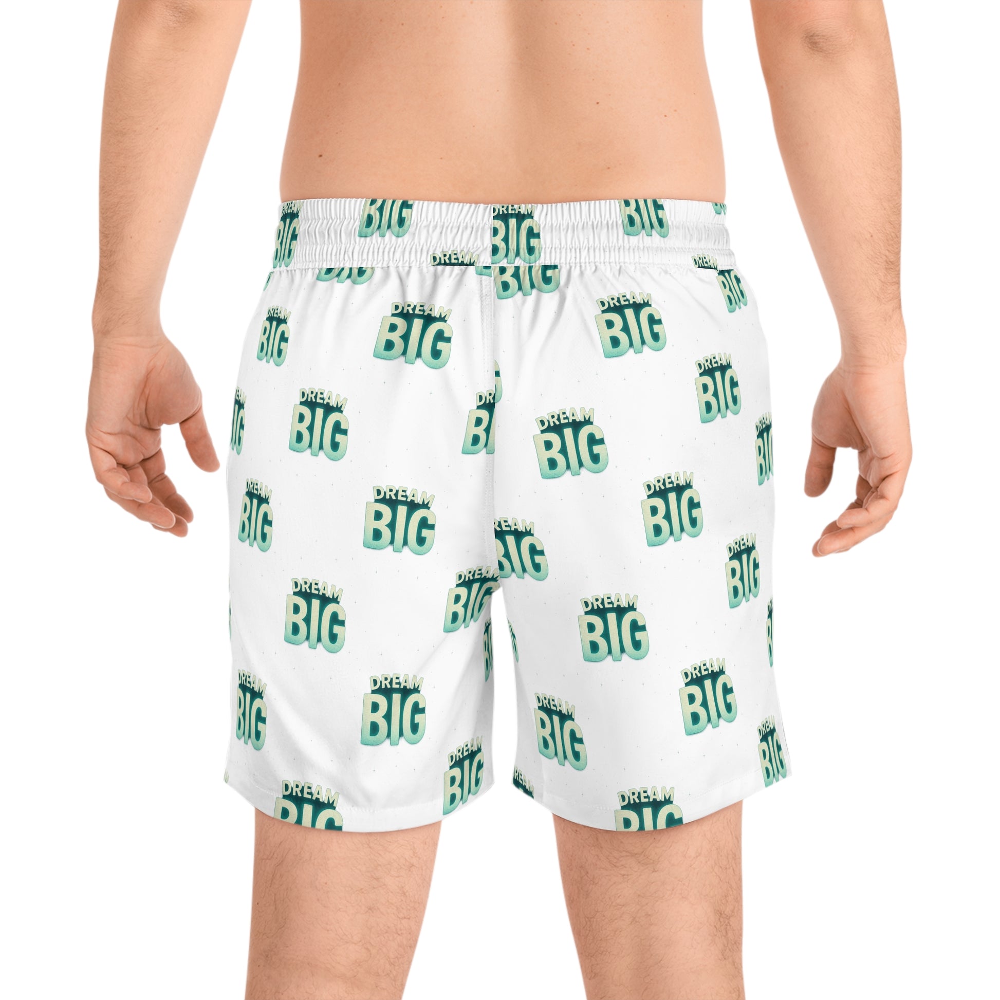 Dream Big Men&#039;s Mid-Length Swim Shorts - Motivational Beachwear - Wayal Store