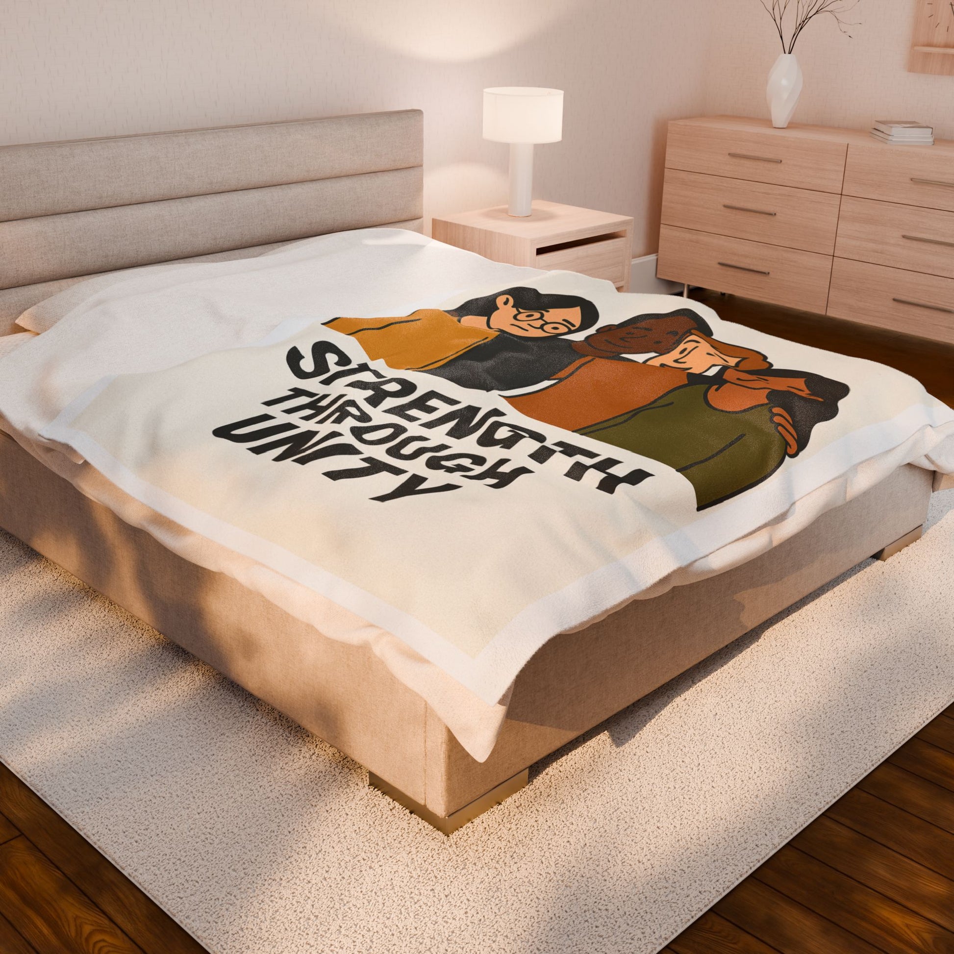 Unity Themed Velveteen Plush Blanket - Cozy Home Decor, Gift for Friends, Affirmation Blanket, Warmth & Togetherness, Inspirational - Wayal Store