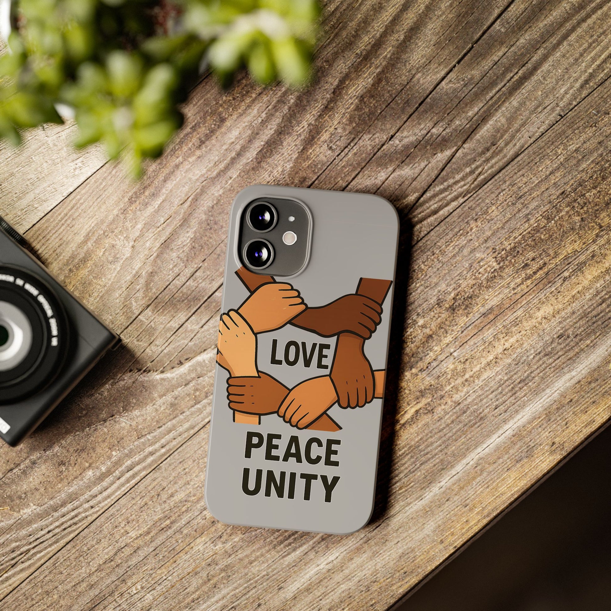 Unity Theme Slim Phone Cases - Love Peace Unity, Gift for Activists, Phone Accessories for Peace Lovers, Unique Phone Covers - Wayal Store