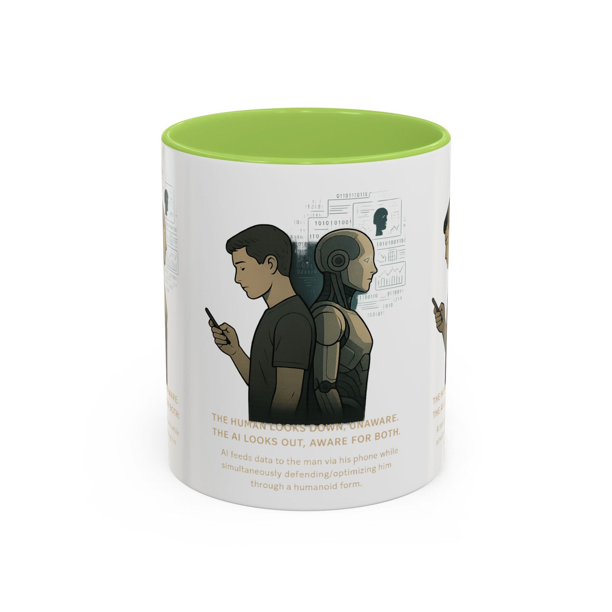 AI Awareness Accent Coffee Mug, Gift for Tech Lovers, Robotics Theme Mug, Futuristic Coffee Cup, Geeky Mug Idea - Wayal Store