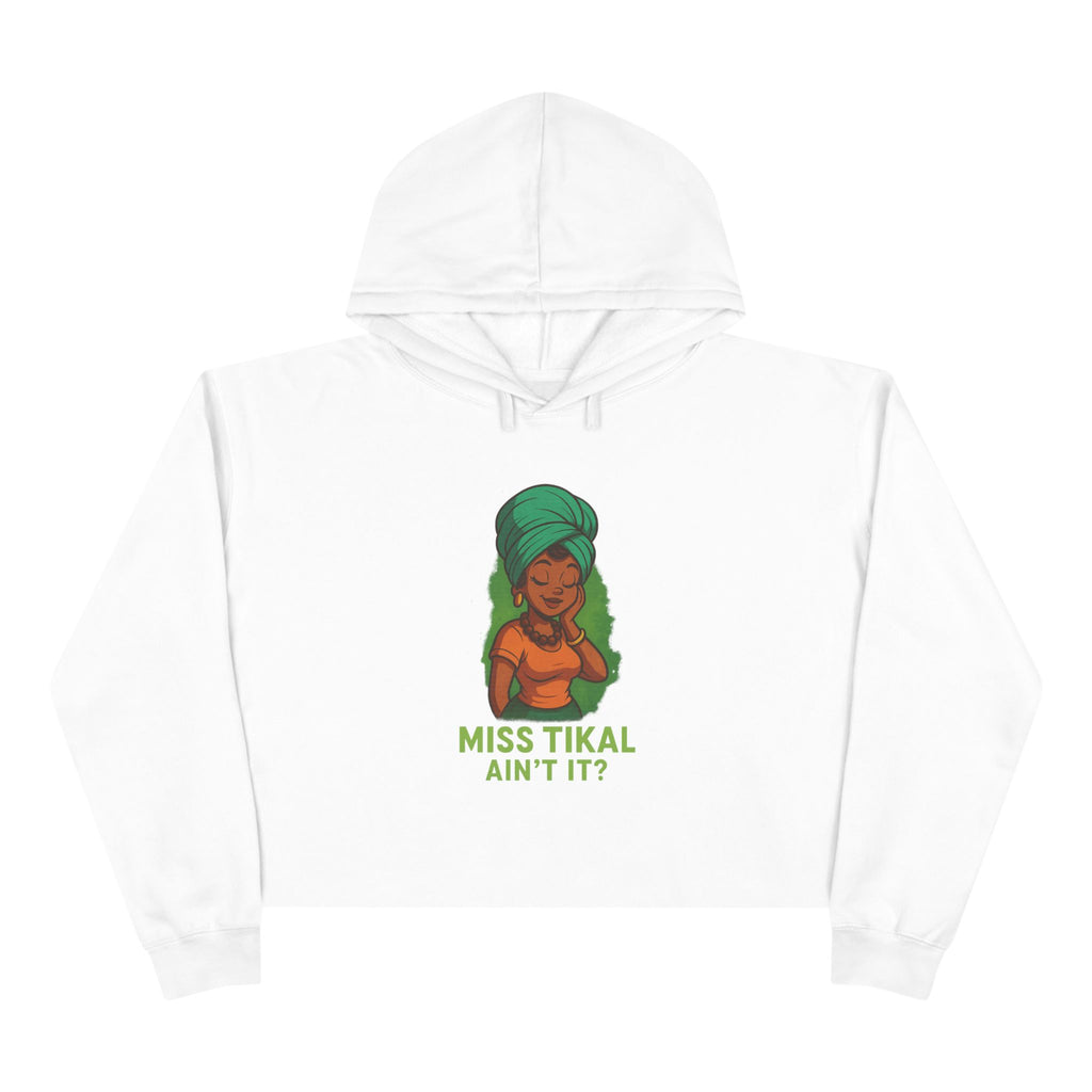 Vibrant Crop Hoodie with Miss Tikal Design, Cozy Streetwear, Perfect for Casual Outings, Gifts for Her, Summer Vibe - Wayal Store