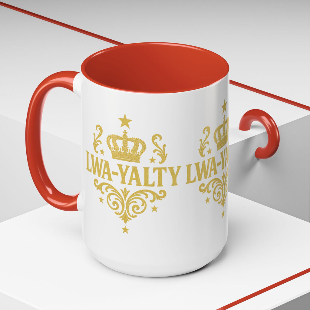 Regal Crown Accent Coffee Mug - Royalty Lwa-Yalty, Unique Gift for Coffee Lovers, Home Decor, Birthday, Celebration - Wayal Store
