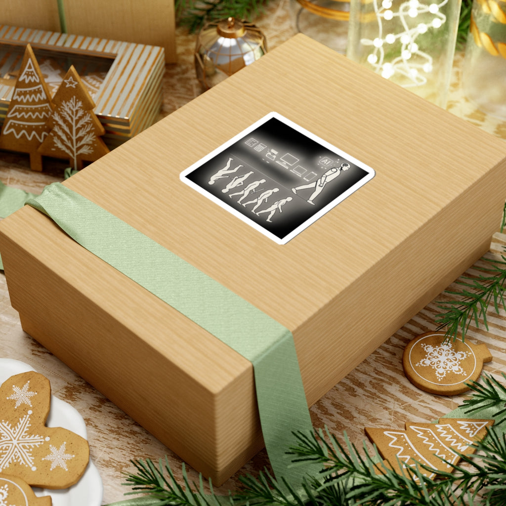 AI Evolution Kiss-Cut Stickers | Tech Lovers, Laptop Decor, Modern Art, Gift for Geeks, Futuristic Vibe - Wayal Store