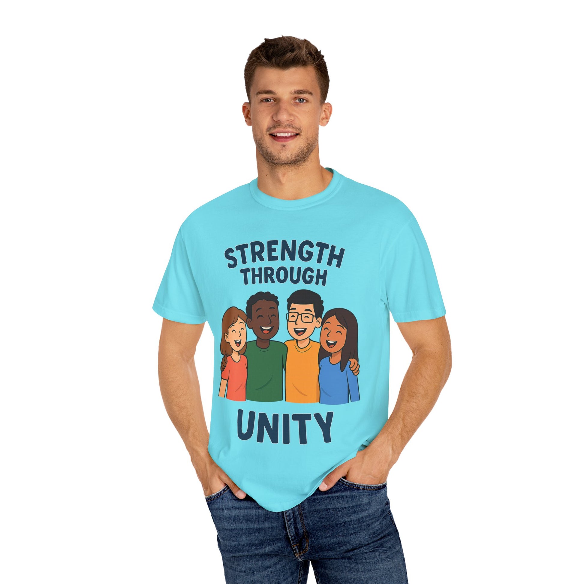 Unity Message T-Shirt Front, Unisex Motivational Shirt, Friendship Wear, Gift for Teens, Social Awareness Apparel - Wayal Store