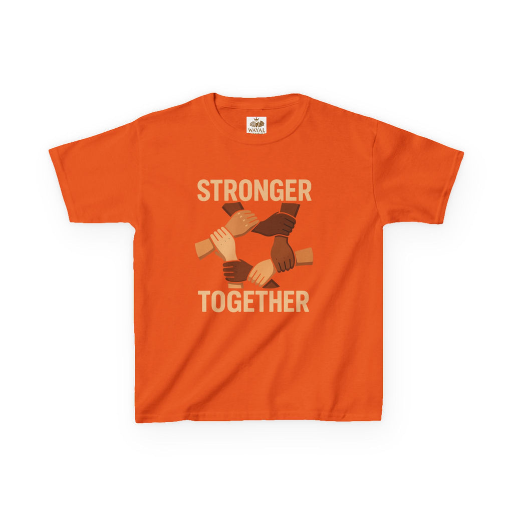 Kids T-Shirt Front | Stronger Together | Diversity, Unity, Friendship, Empowerment, Team Spirit - Wayal Store