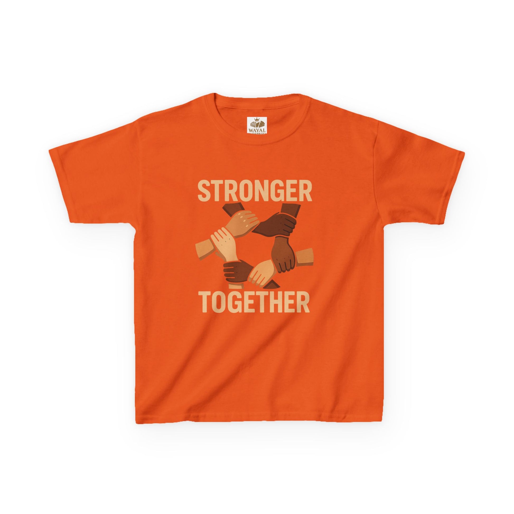 Kids T-Shirt Front | Stronger Together | Diversity, Unity, Friendship, Empowerment, Team Spirit - Wayal Store
