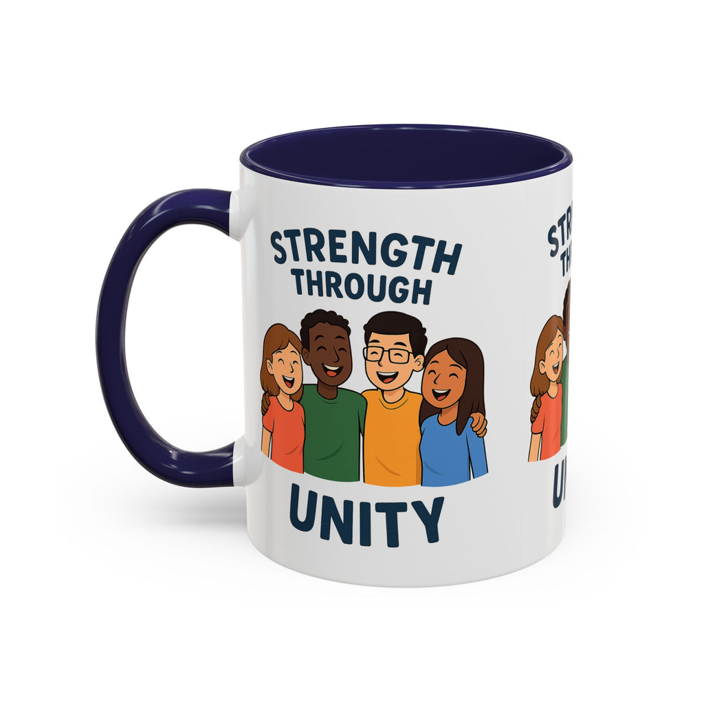 Unity-Themed Accent Coffee Mug, Inspirational Gift, Team Spirit Mug, Friendship Celebration Cup, Multicultural Unity Design - Wayal Store