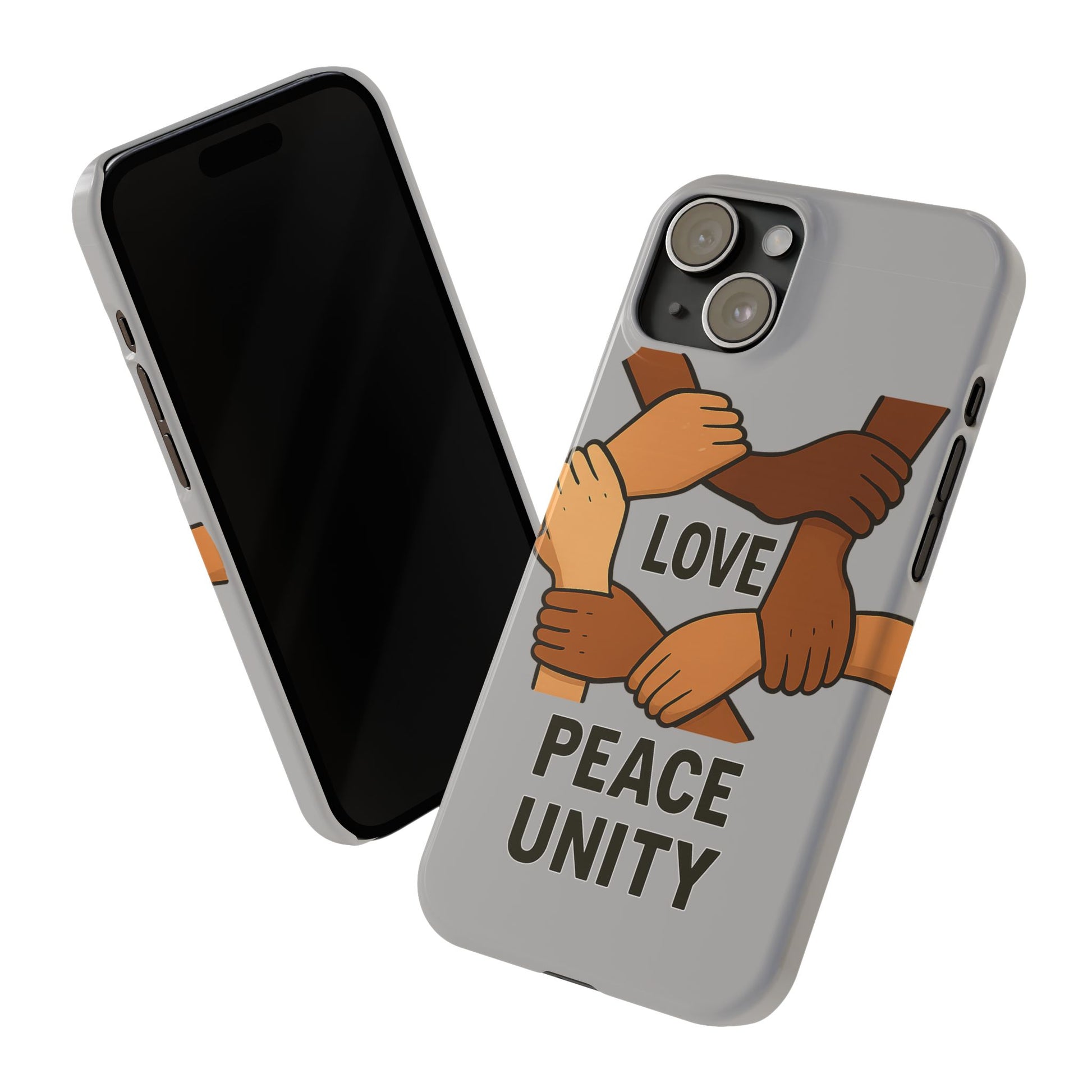 Unity Theme Slim Phone Cases - Love Peace Unity, Gift for Activists, Phone Accessories for Peace Lovers, Unique Phone Covers - Wayal Store
