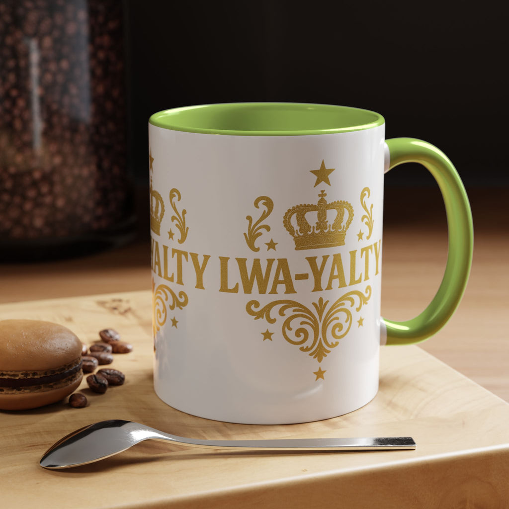 Regal Crown Accent Coffee Mug - Royalty Lwa-Yalty, Unique Gift for Coffee Lovers, Home Decor, Birthday, Celebration - Wayal Store