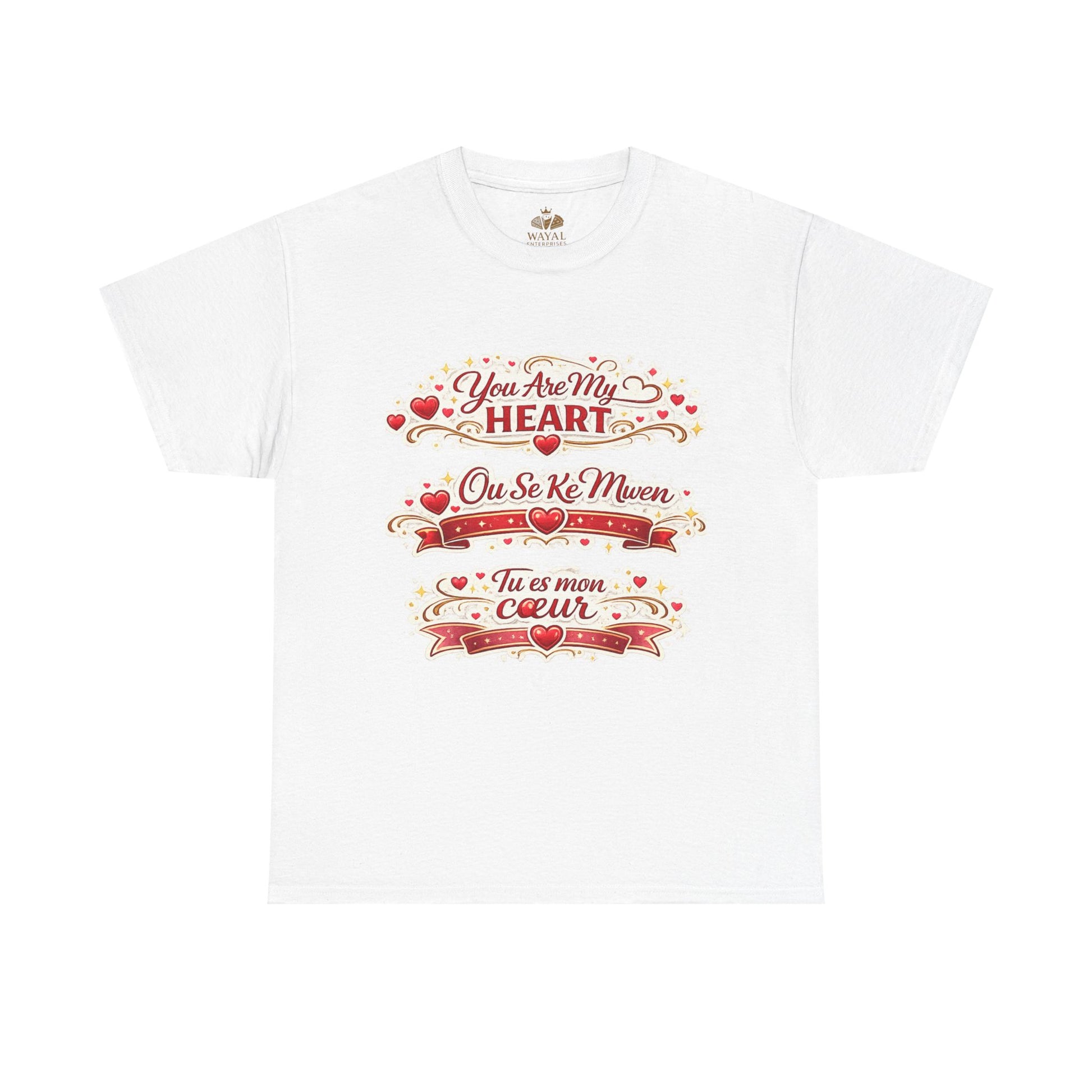 Heart Love Tee — "You Are My Heart / Tu es mon coeur" Romantic Valentine T-Shirt - Wayal Store