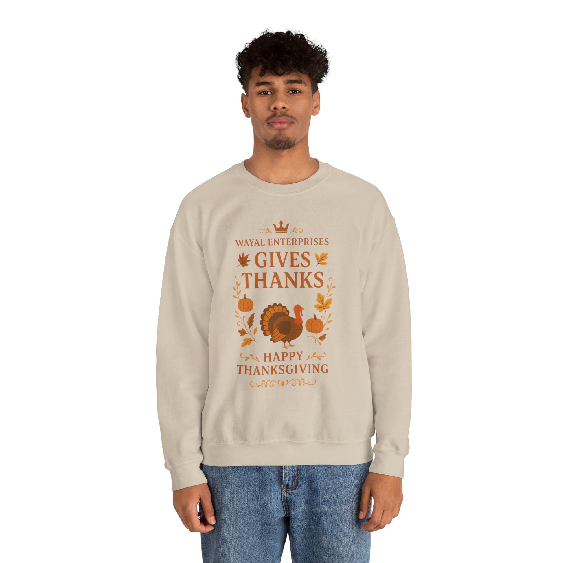 Thanksgiving Crewneck Sweatshirt - Happy Thanks Giving Design - Wayal Store