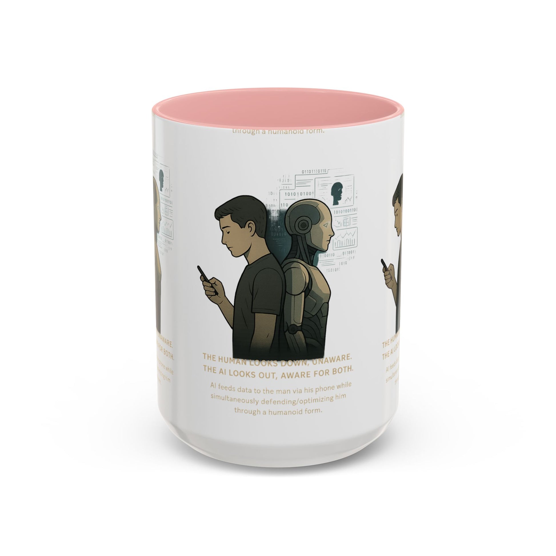 AI Awareness Accent Coffee Mug, Gift for Tech Lovers, Robotics Theme Mug, Futuristic Coffee Cup, Geeky Mug Idea - Wayal Store